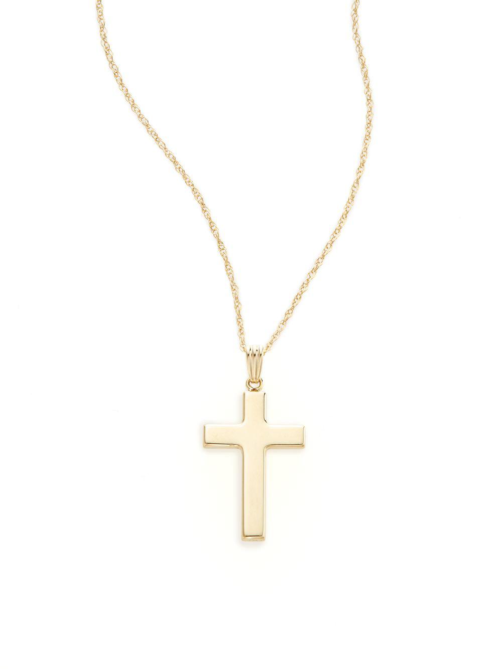 Lyst Saks Fifth Avenue 14k Yellow Gold Cross Pendant Necklace In Saks Fifth Avenue Women S Metallic 14k Yellow Gold Cross Pendant Necklace