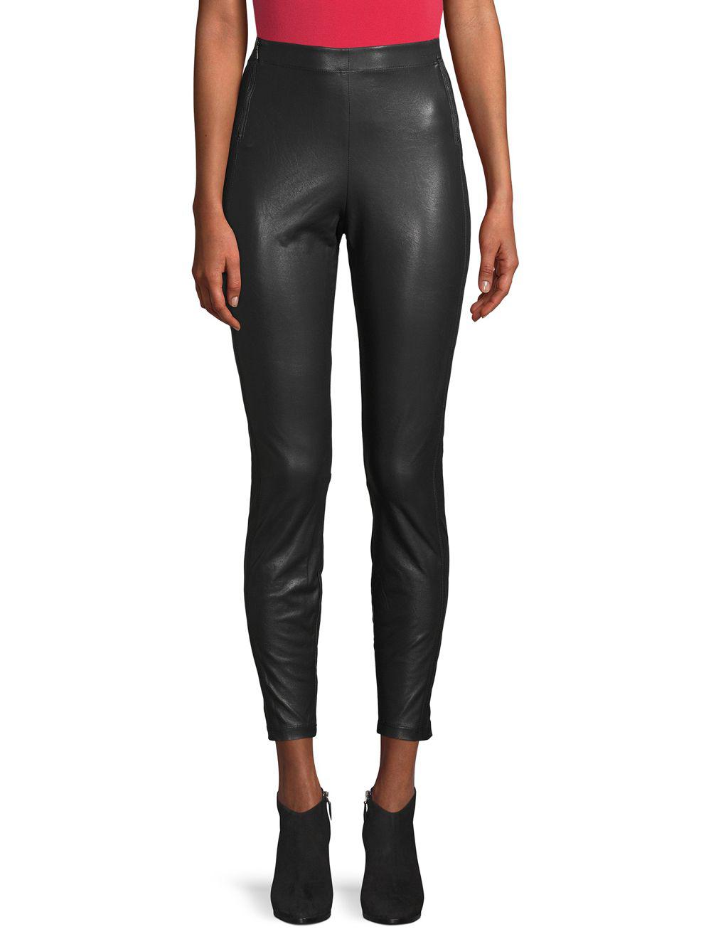 Lyst - BCBGMAXAZRIA Classic Knit Faux Leather Pants in Black