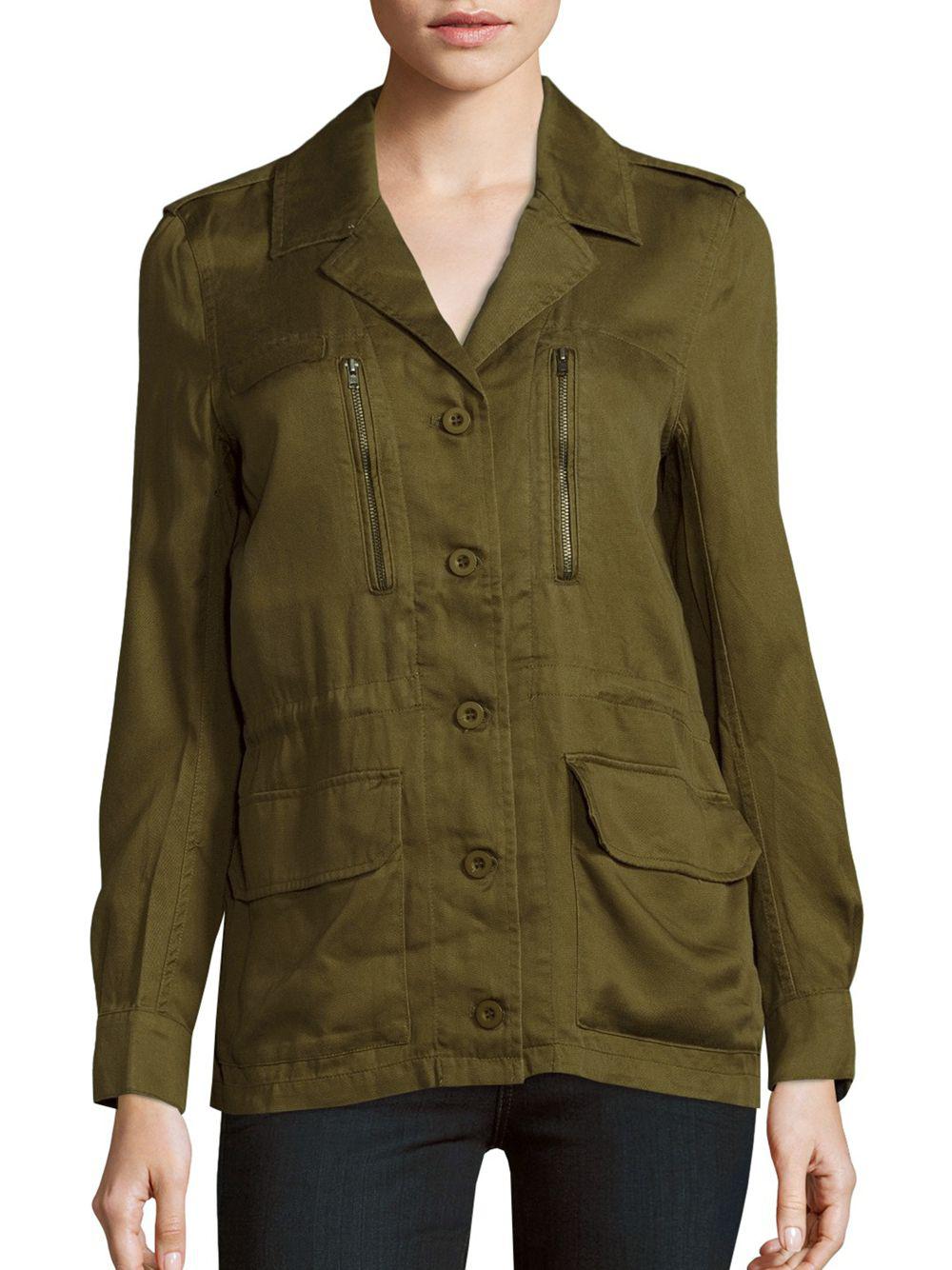 French Connection Solid Utility Twill Jacket in Green - Lyst