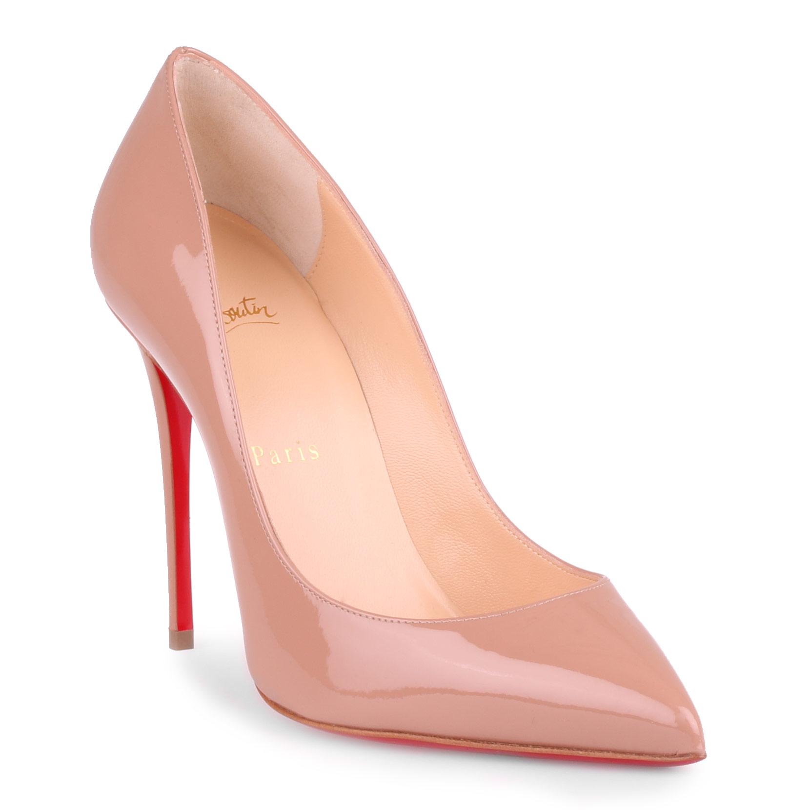 Lyst - Christian Louboutin Pigalle Follies 100 Beige Patent Leather Pump