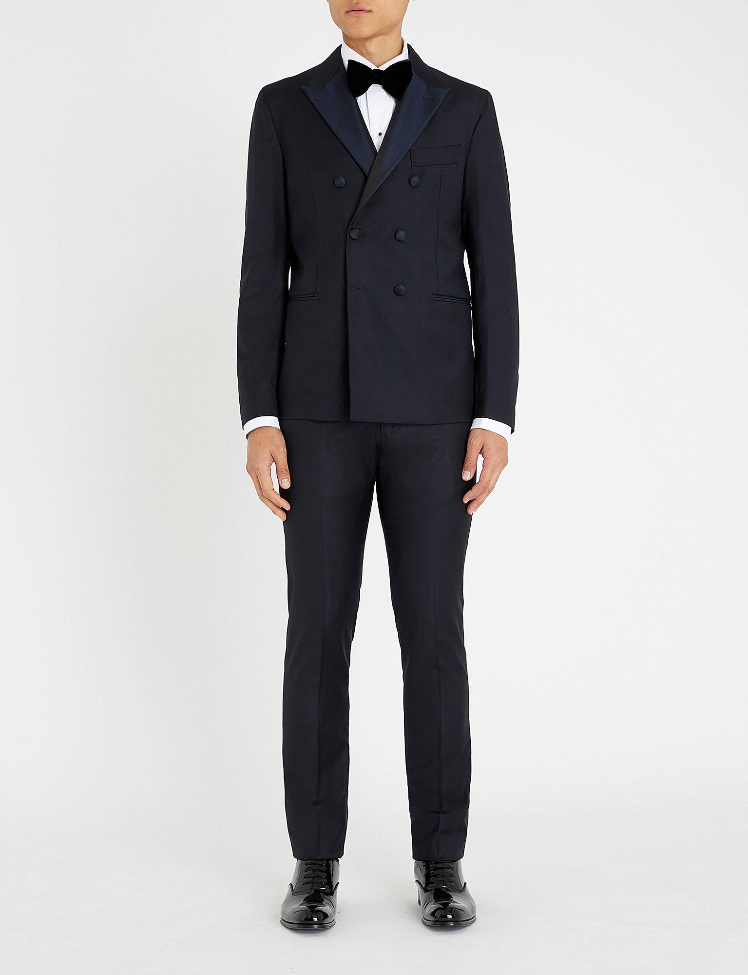 Lyst - Eleventy Double-breasted Regular-fit Wool Suit in ...