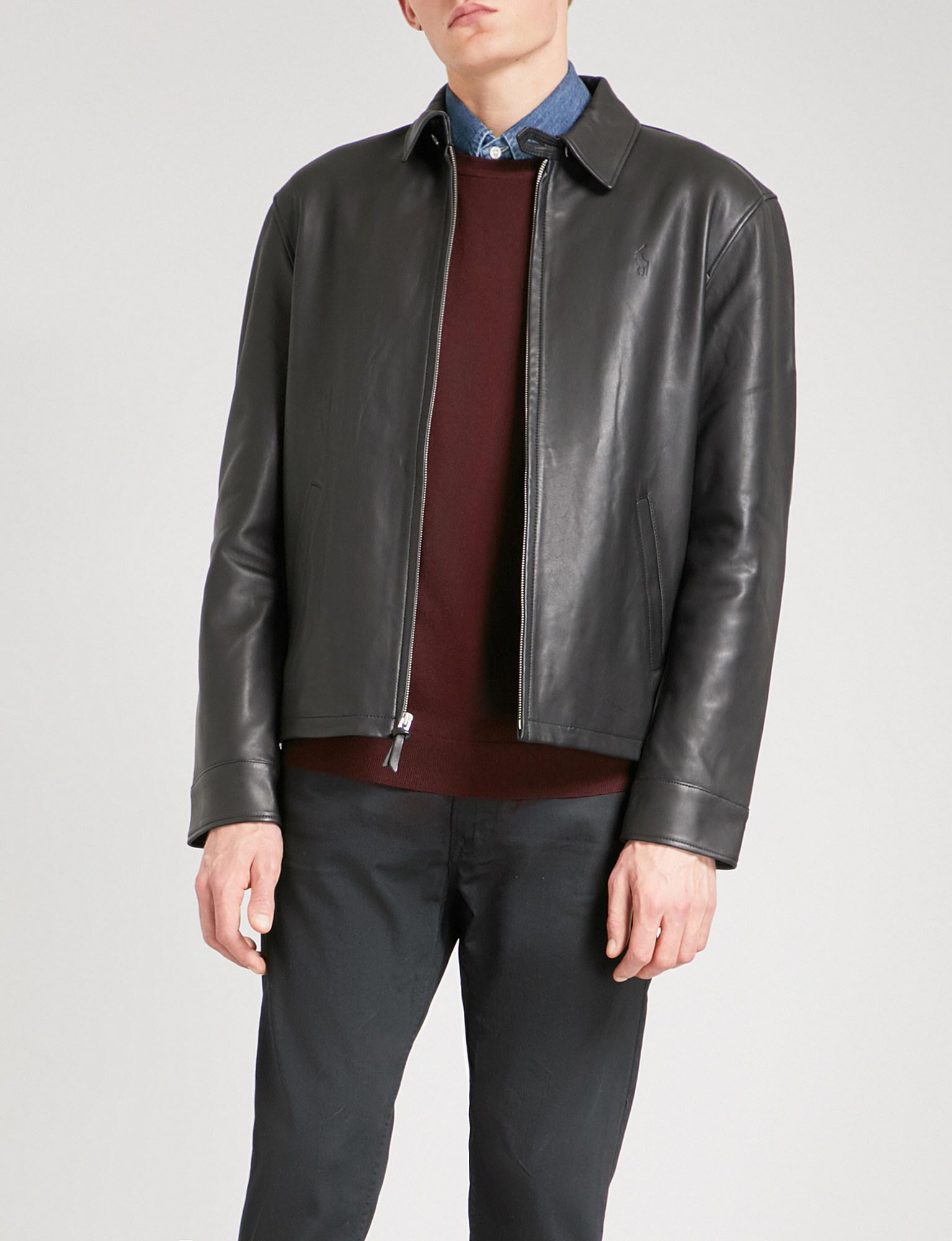 Polo Ralph Lauren Maxwell Leather Jacket in Black for Men - Lyst