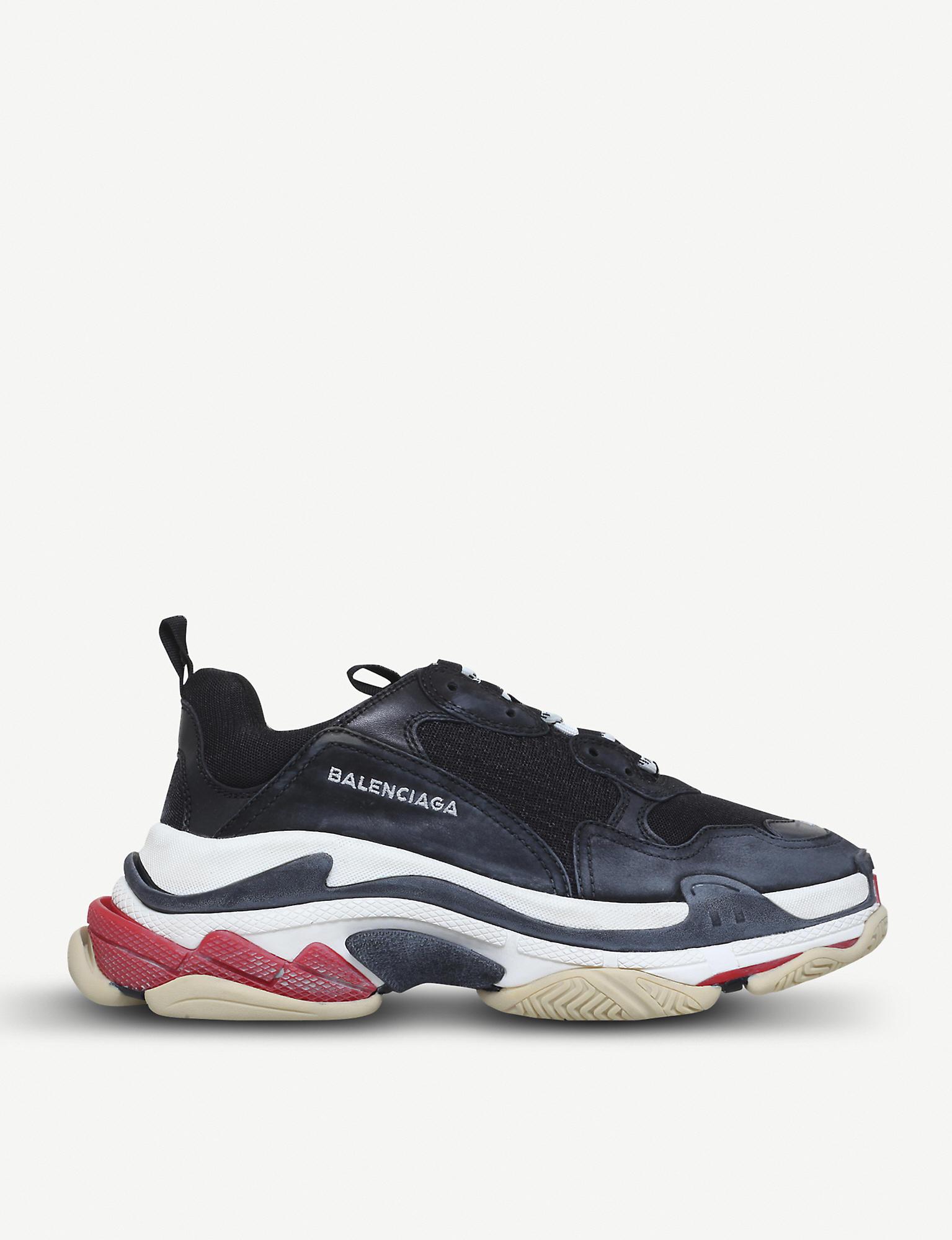 Balenciaga Triple S Suede And Mesh Trainers in Blue for ...