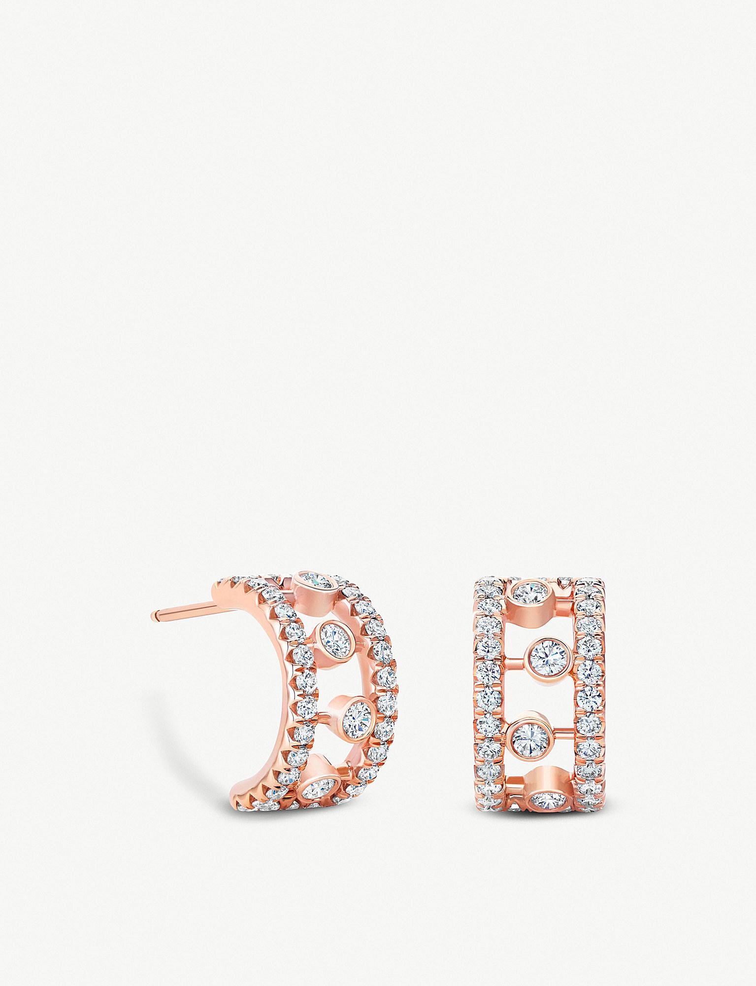 De Beers Dewdrop 18ct Rose Gold Diamond Earrings In Metallic Lyst De Beers Women S Metallic Dewdrop 18ct Rose Gold Diamond Earrings