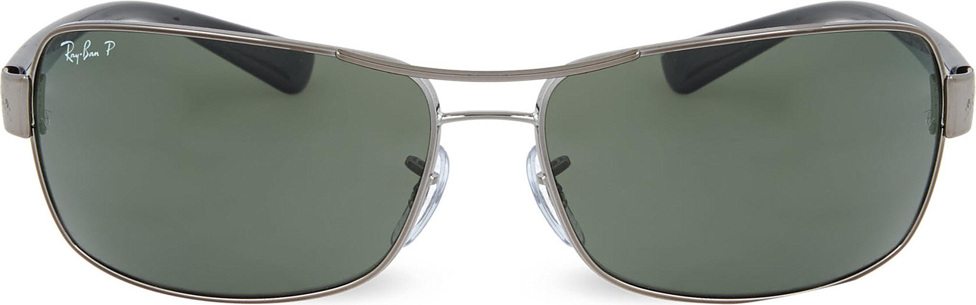 Lyst - Ray-Ban Gunmetal (grey) Rectangle Sunglasses Rb3379 64