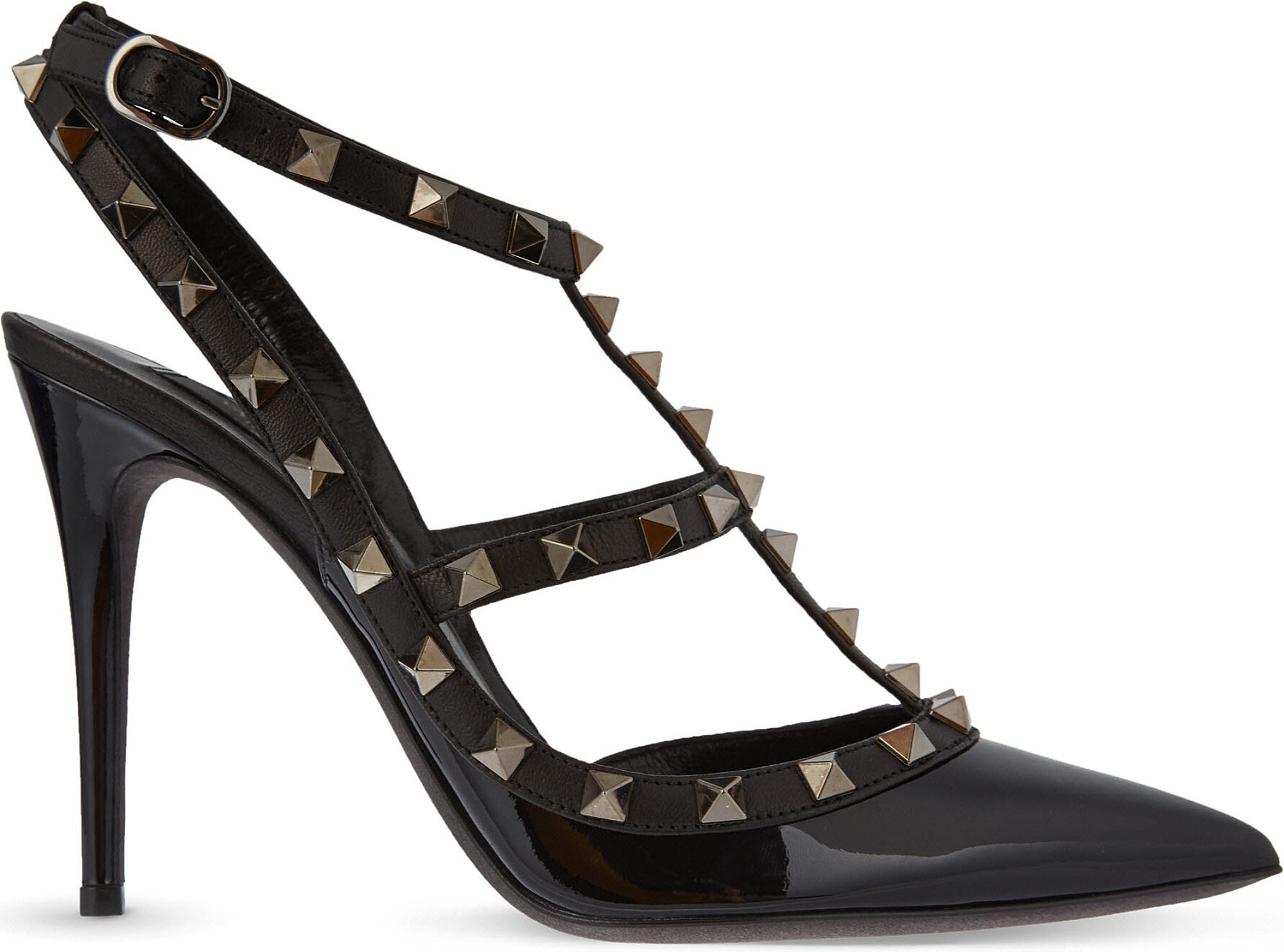 Lyst - Valentino Rockstud 100 Patent-leather Courts in Black - Save 43. ...