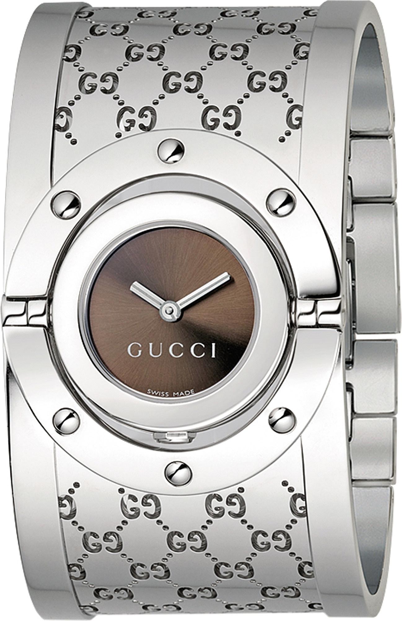 gucci twirl stainless steel ladies watch