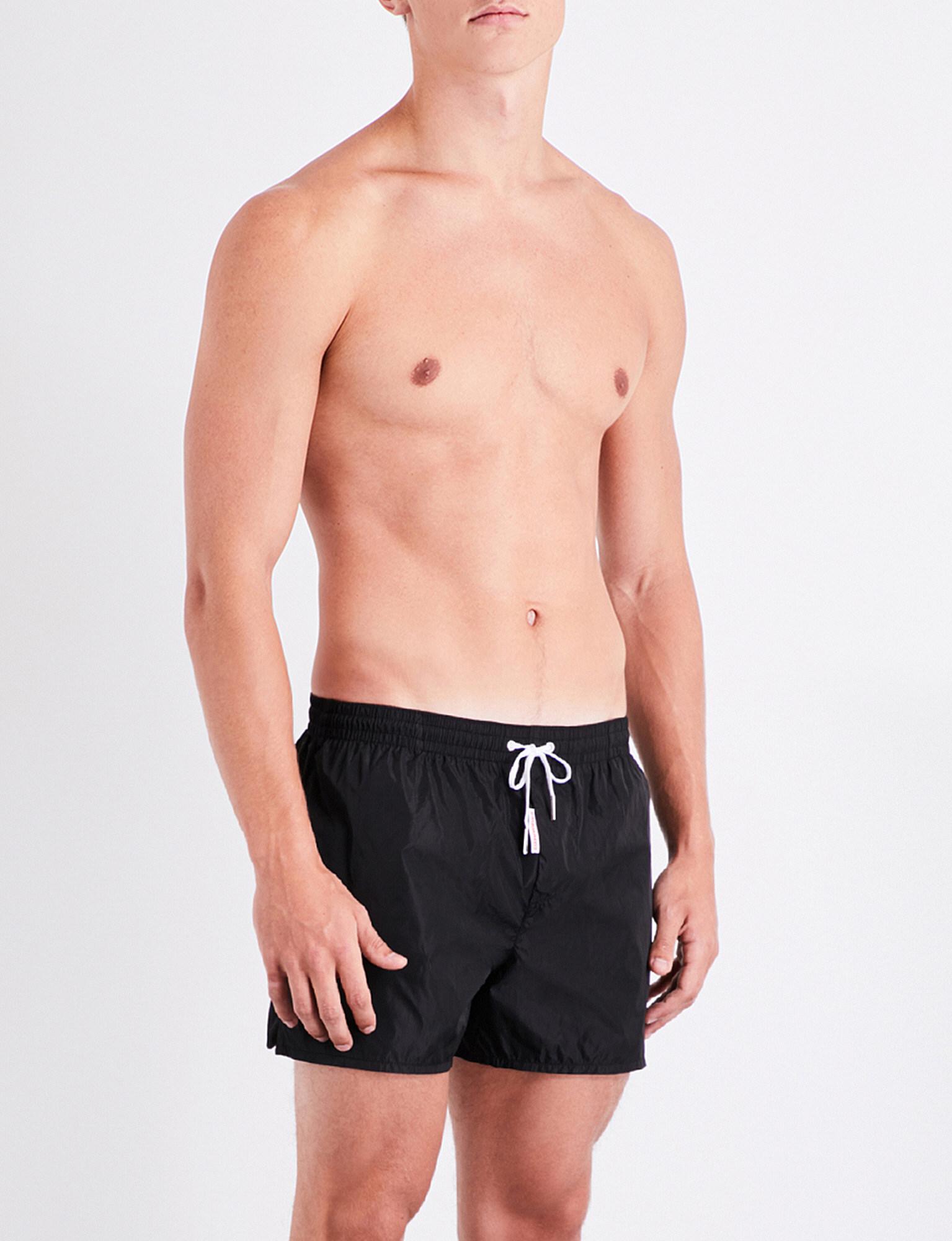 Lyst Dsquared² Brandtab Swim Shorts in Black for Men