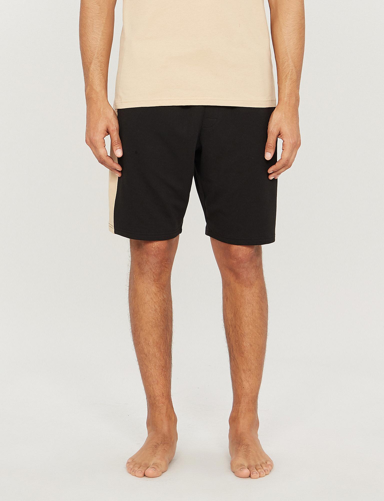 calvin-klein-side-stripe-cotton-blend-pyjama-shorts-in-black-for-men-lyst