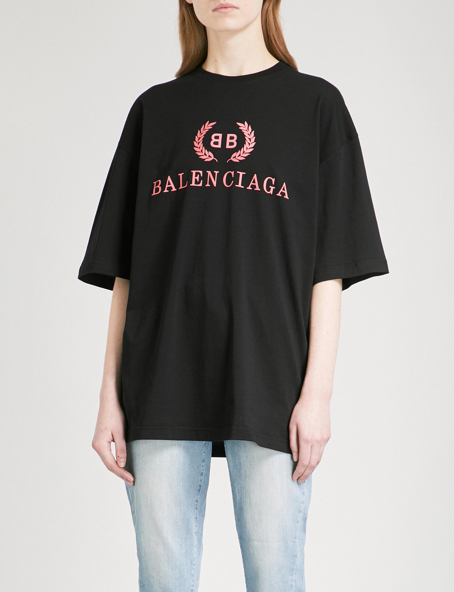 Lyst - Balenciaga Oversized Cotton-jersey T-shirt in Black
