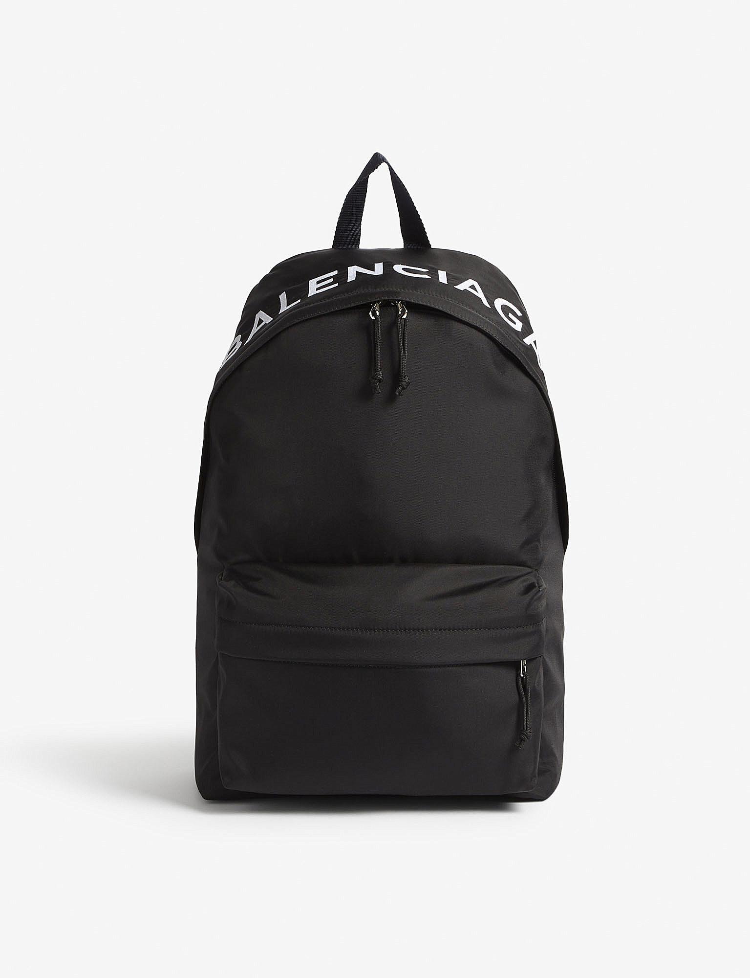 Lyst - Balenciaga Wheel Logo Nylon Backpack in Black for Men