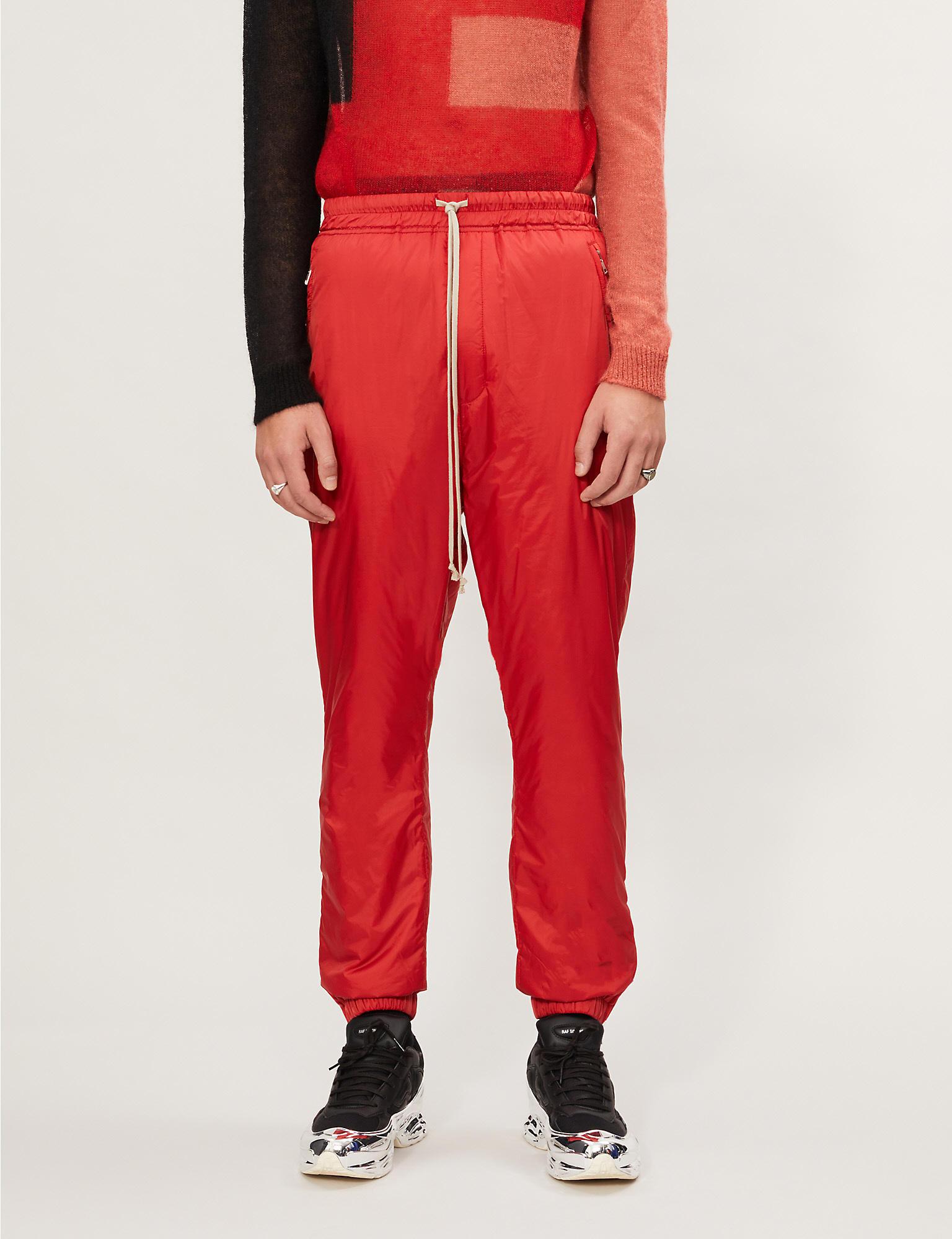 Rick Owens Padded Woven jogging Bottoms in Red for Men - Lyst