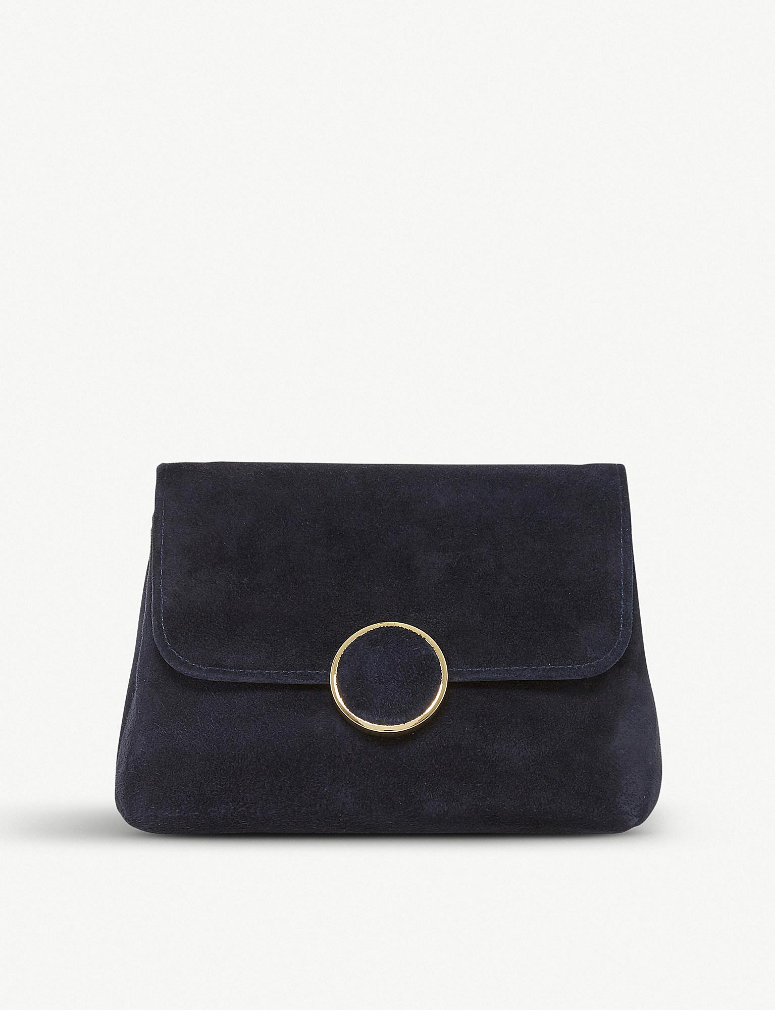 navy suede evening bag