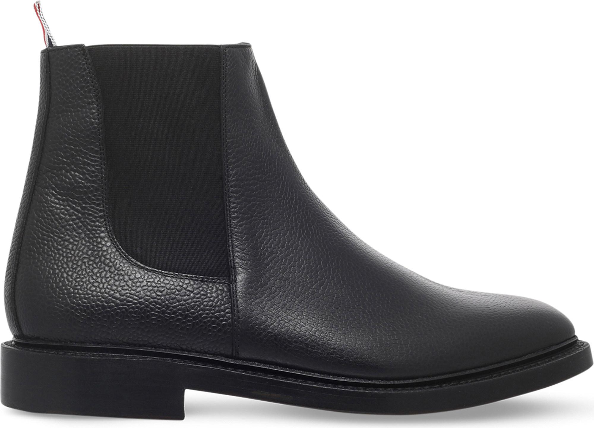 Lyst - Thom Browne Pebble-grain Leather Chelsea Boots in Black