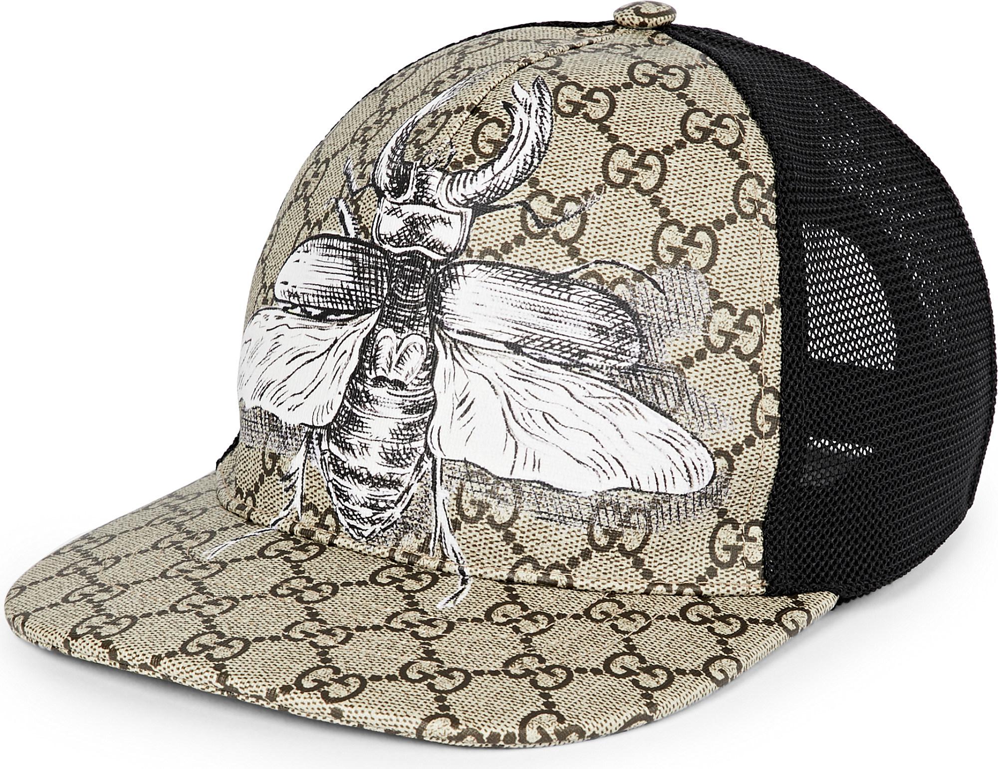 Gucci Insect Canvas Baseball Cap in Natural for Men - Lyst