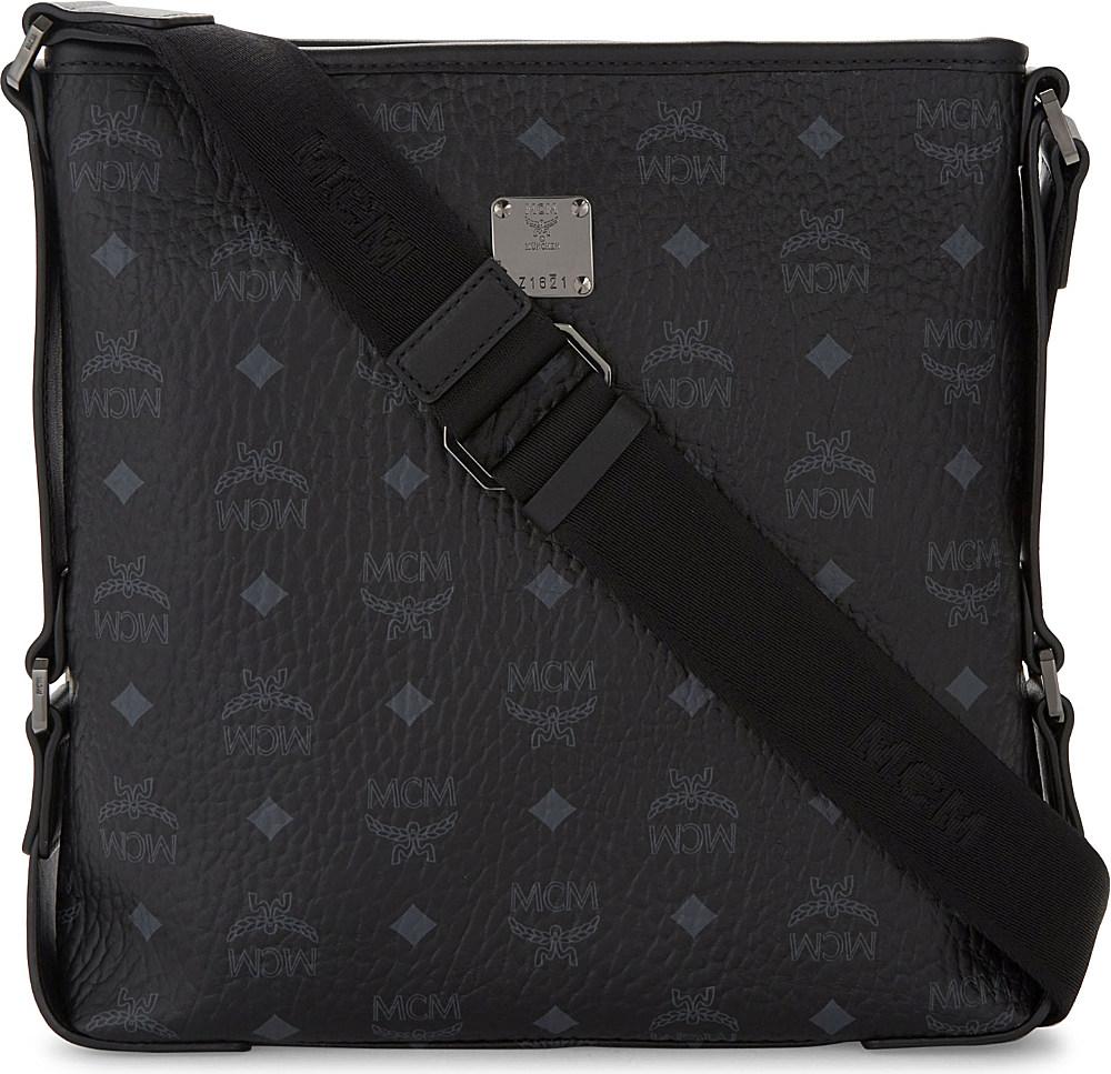 Lyst Mcm Stark Leather Messenger Bag In Black For Men Gallery
