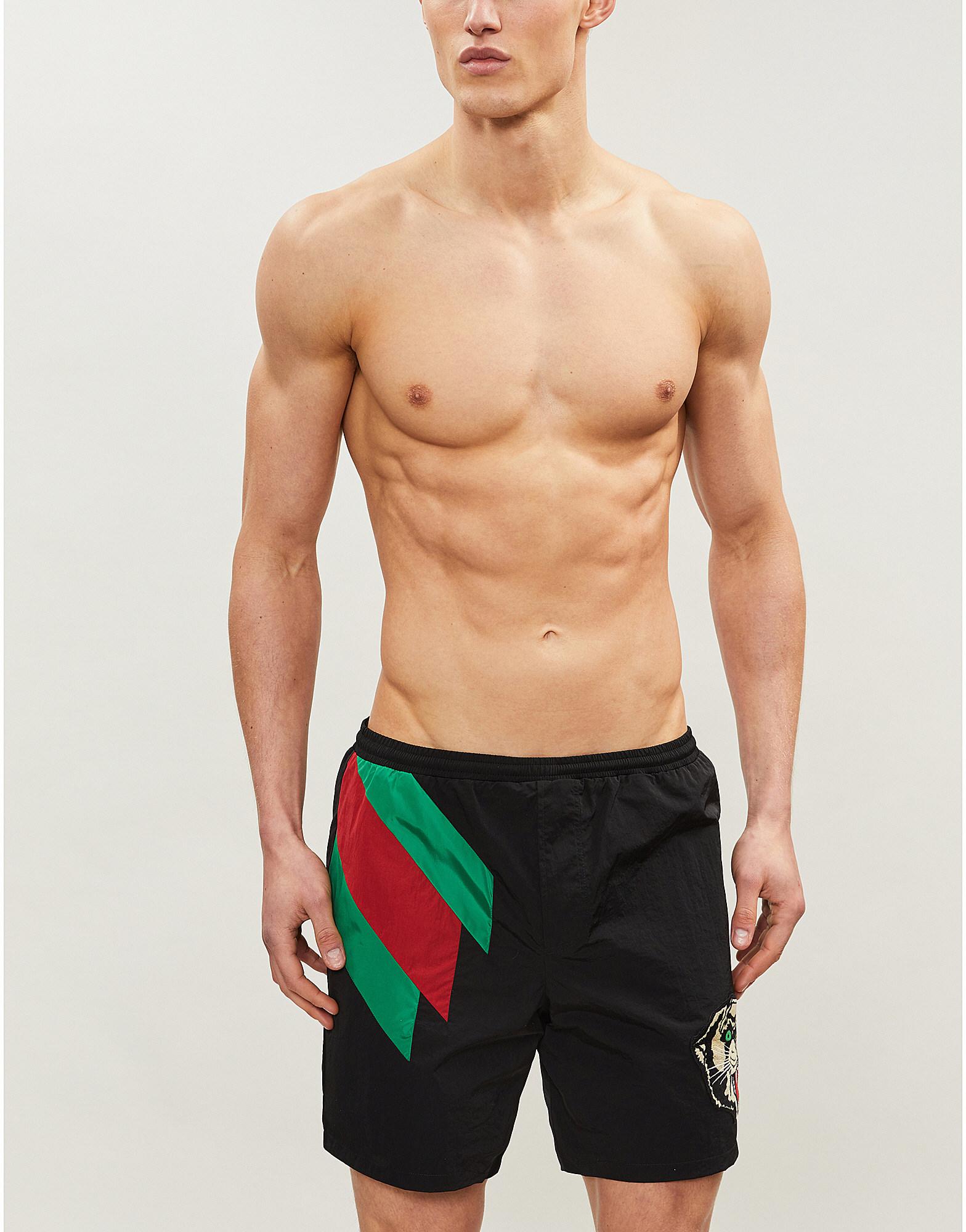 Lyst - Gucci Tiger Stripe Swim Shorts in Black for Men