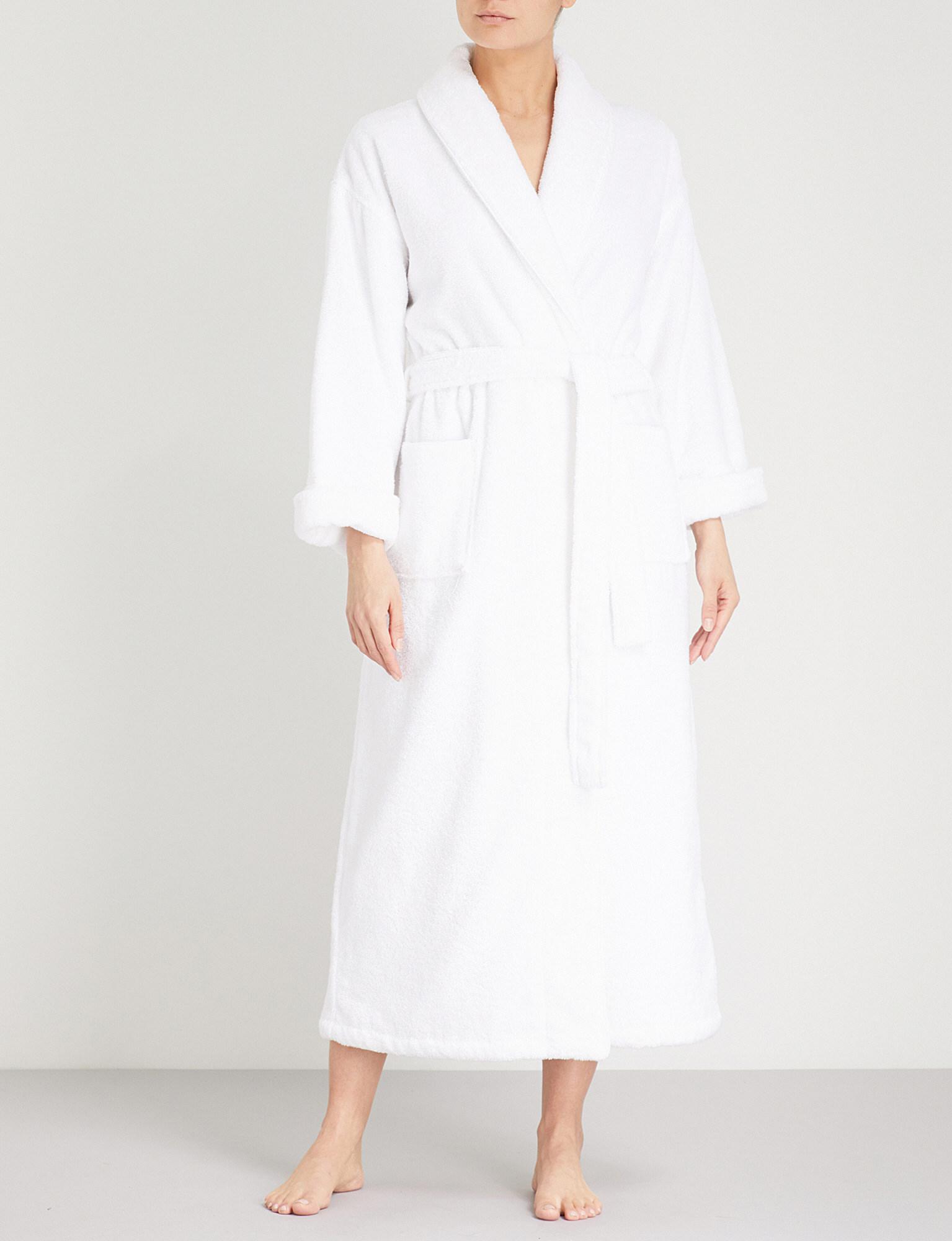 Lyst - The White Company Cotton-towelling Robe in White