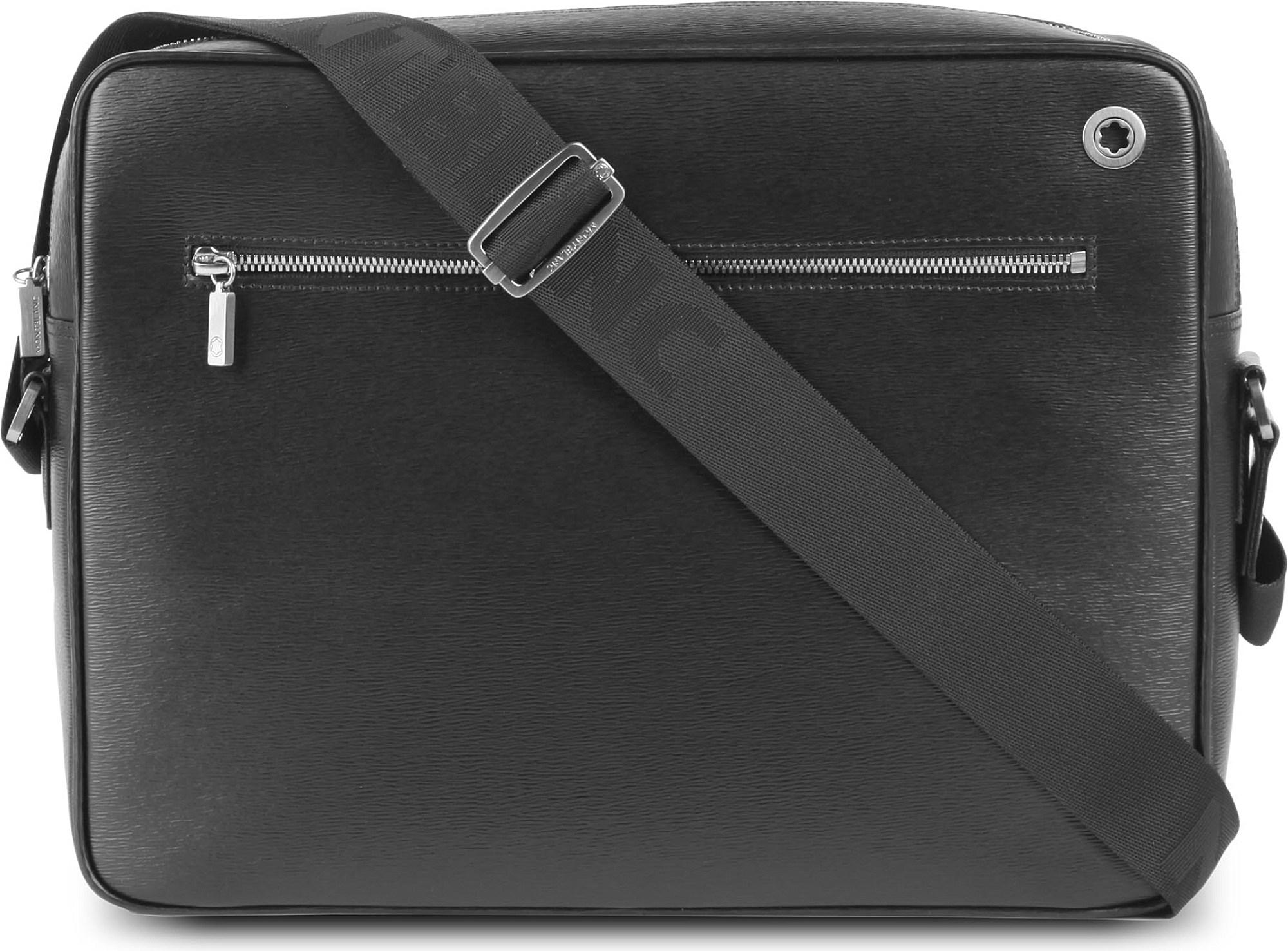 Lyst Montblanc Westside Leather Messenger Bag in Black for Men