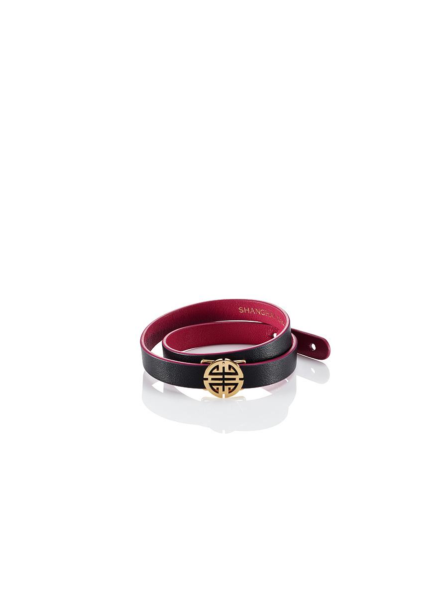 Lyst Shanghai Tang Shou Leather Bracelet In Black Gallery Previously Sold At Shanghai Tang