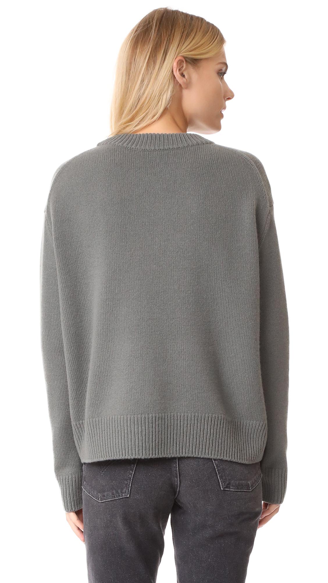 Lyst - Vince Boxy Cashmere Sweater in Gray