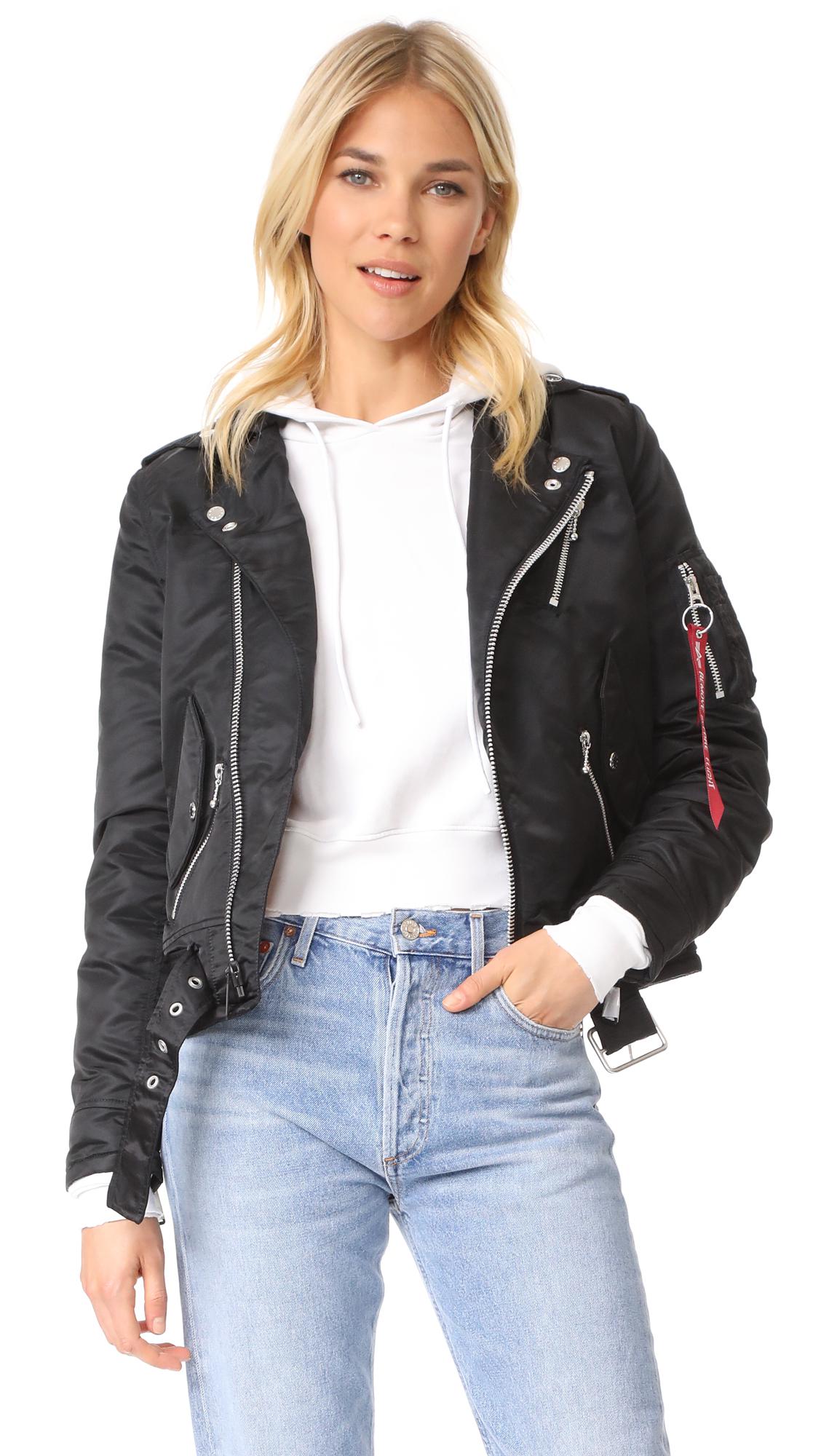 Lyst - Alpha Industries Outlaw Biker Bomber Jacket in Black