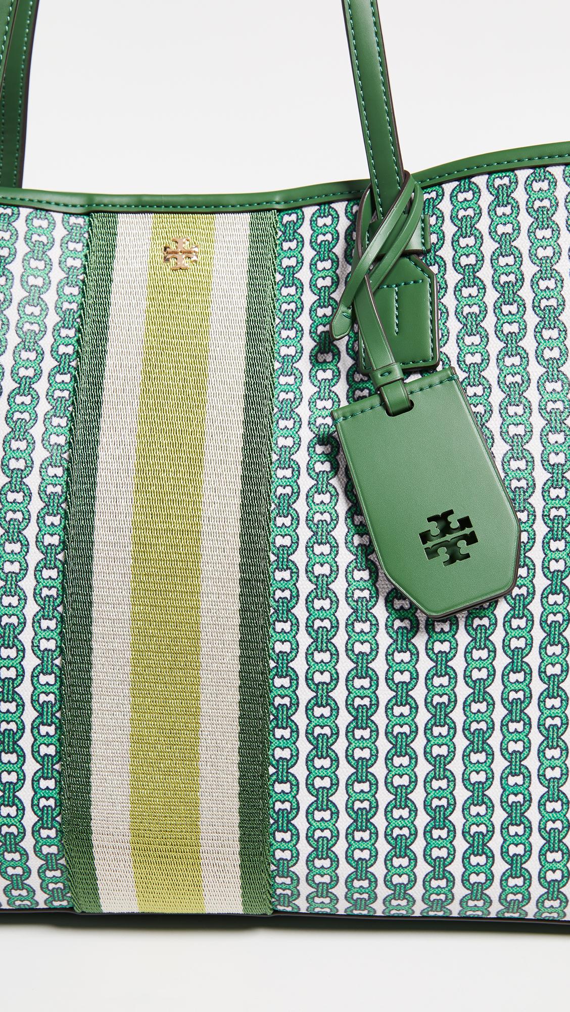 tory burch gemini tote green