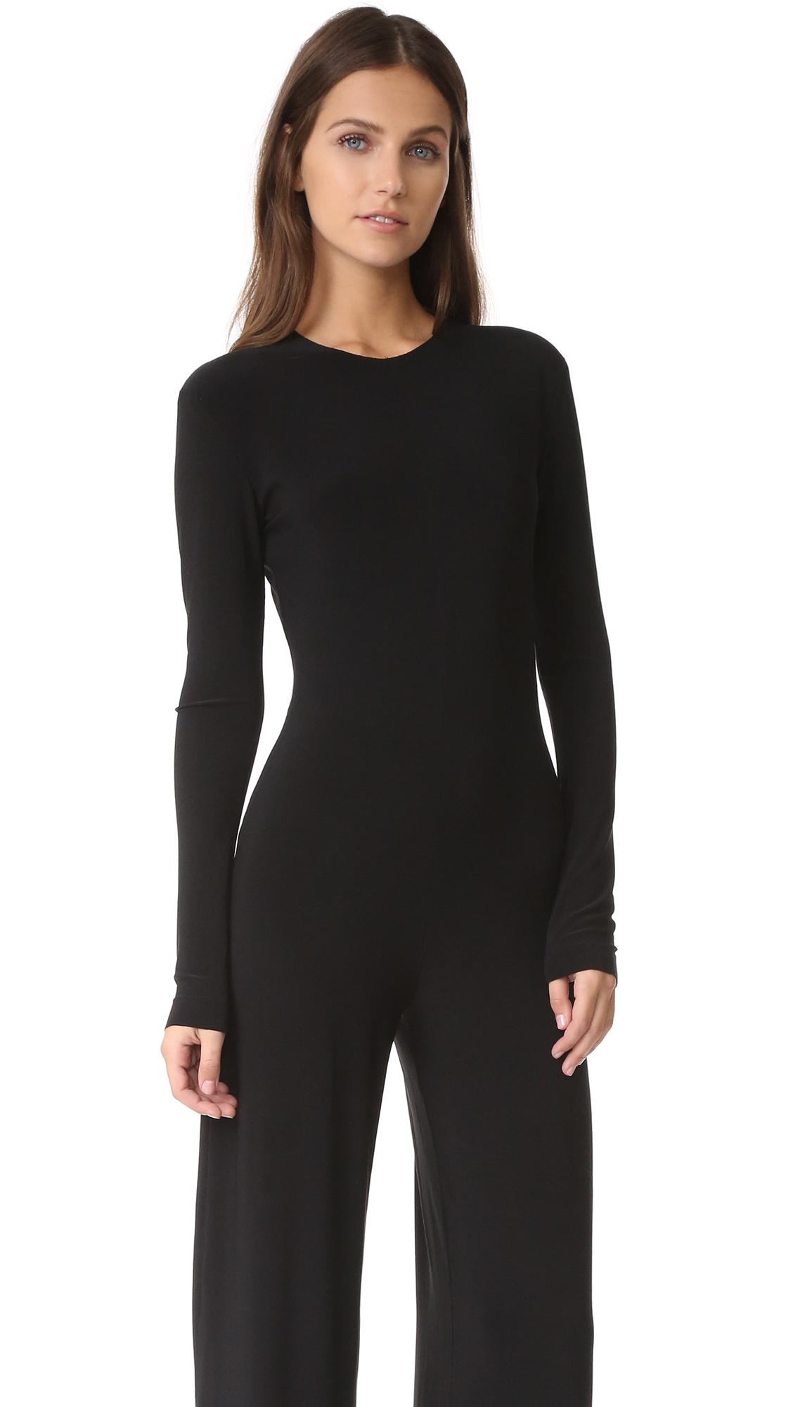 Lyst - Norma Kamali Kamali Kulture Crew Neck Jumpsuit in Black