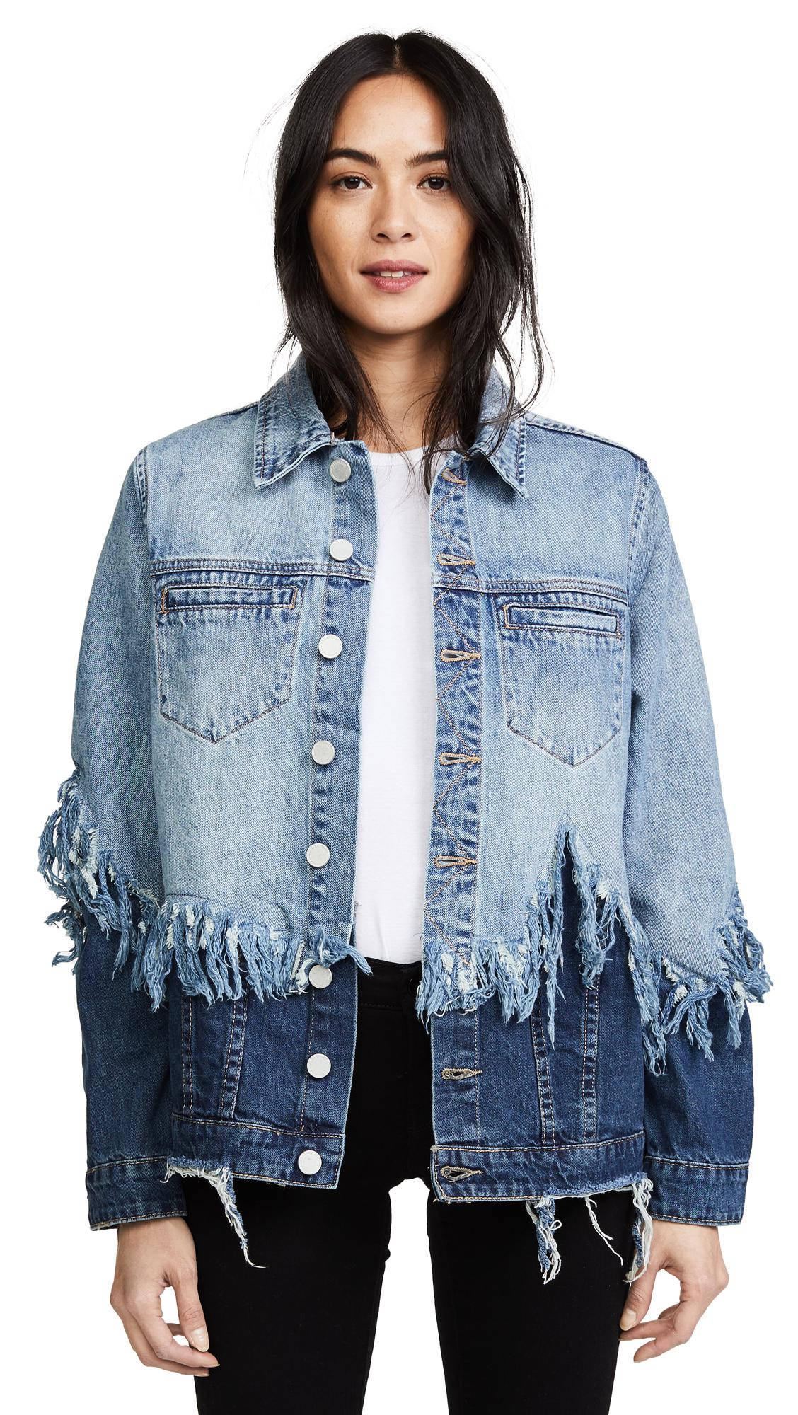 Lyst - Blank Nyc Double Shredded Denim Jacket in Blue