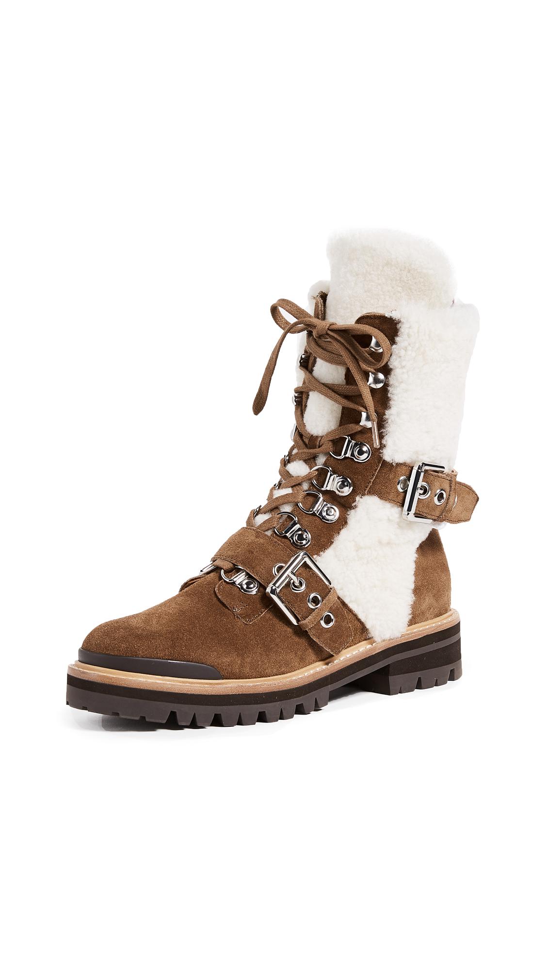 Lyst - Sigerson Morrison Iris Shearling Buckle Boots in Brown