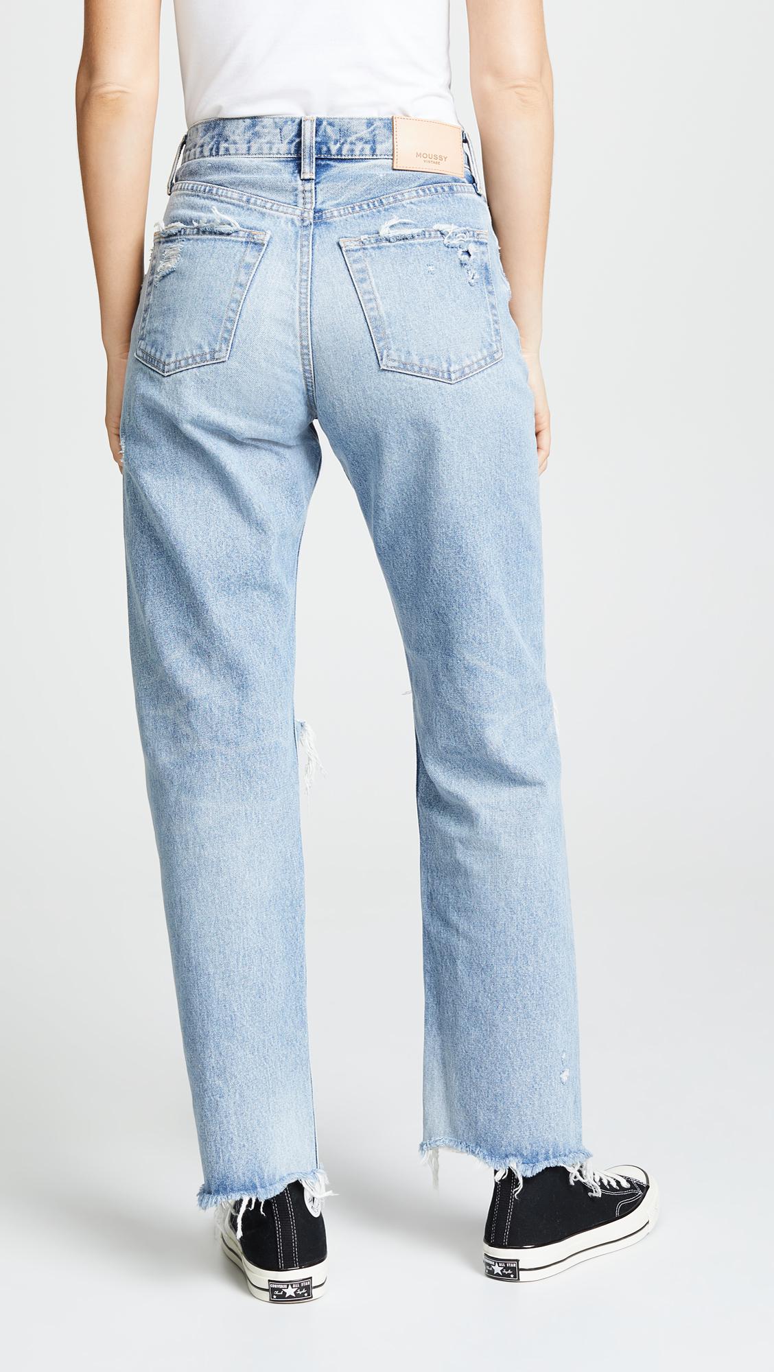 Lyst - Moussy Mv Odessa Wide Straight Jeans in Blue