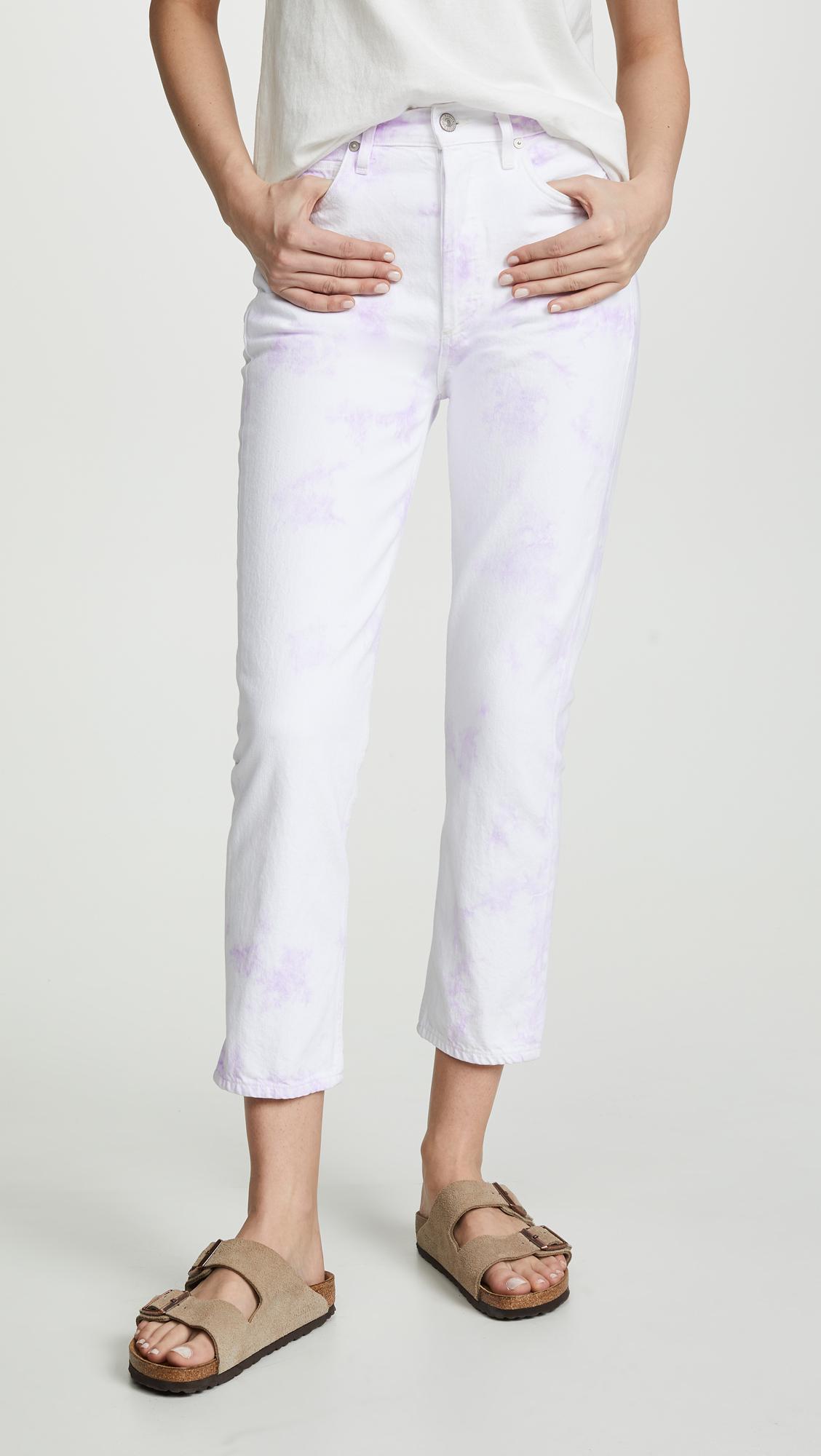 Lyst - Citizens of Humanity Charlotte Crop Tie Dye Jeans ...