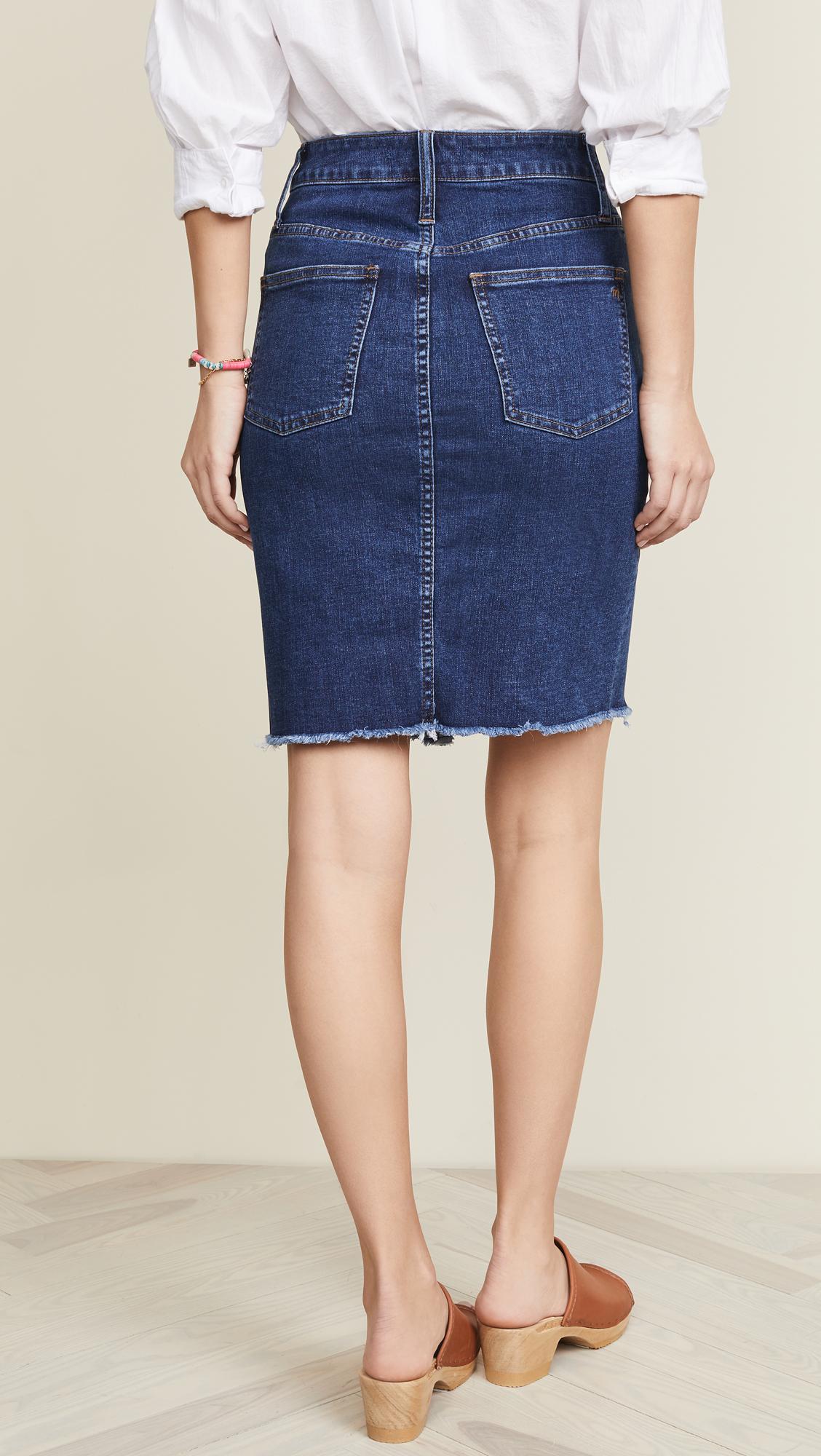 Lyst - Madewell Indigo Cutout Skirt in Blue