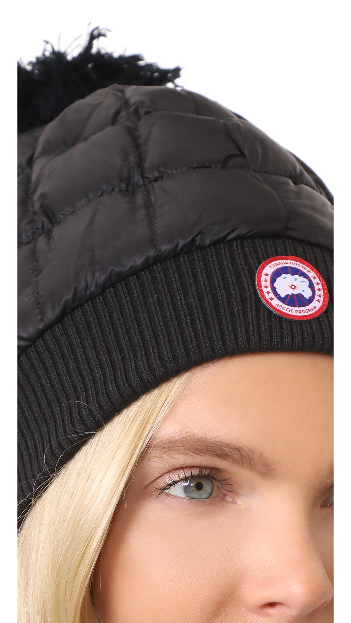 Lyst - Canada Goose Down Pom Toque Hat in Black