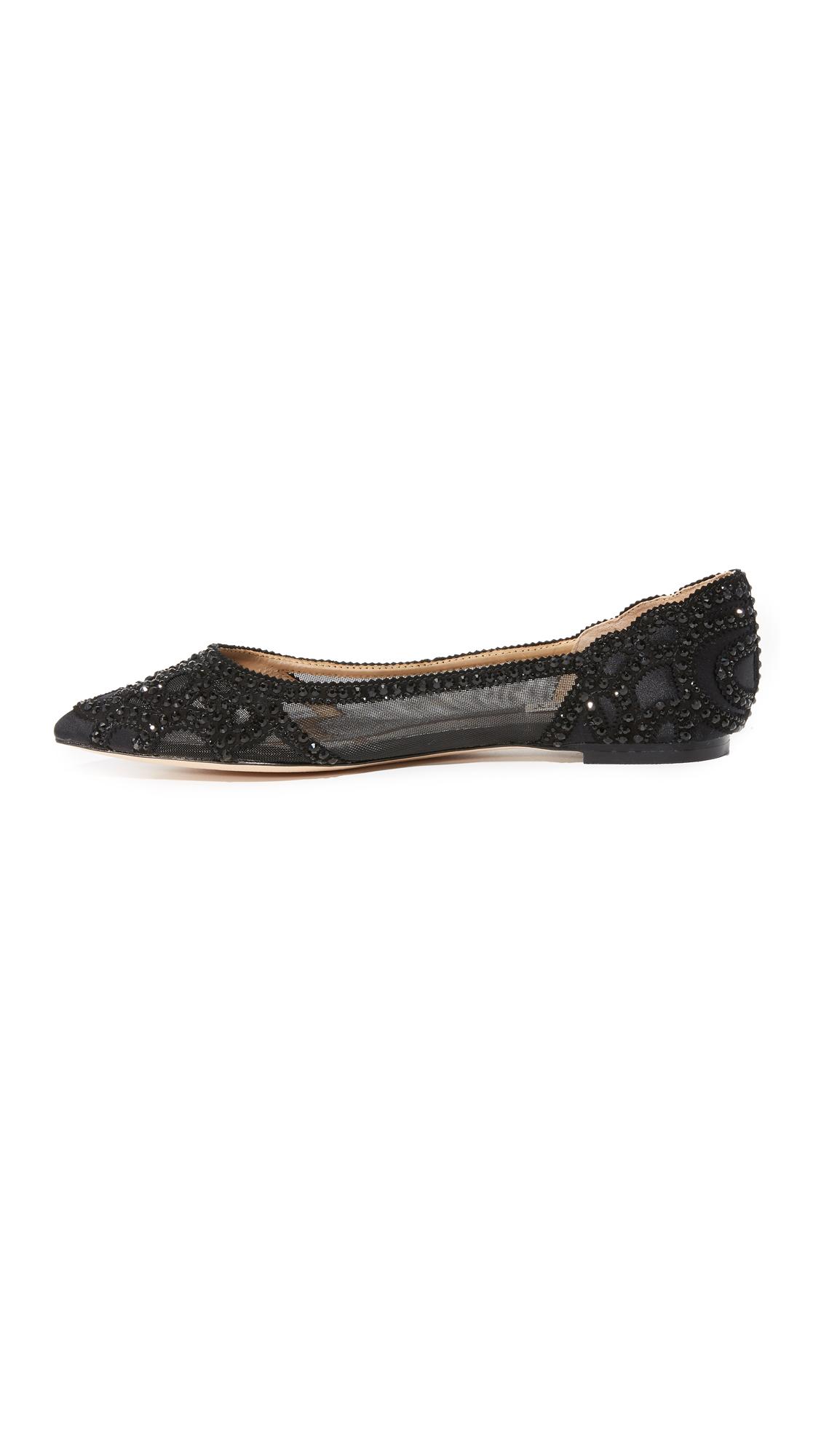 badgley mischka embellished flats