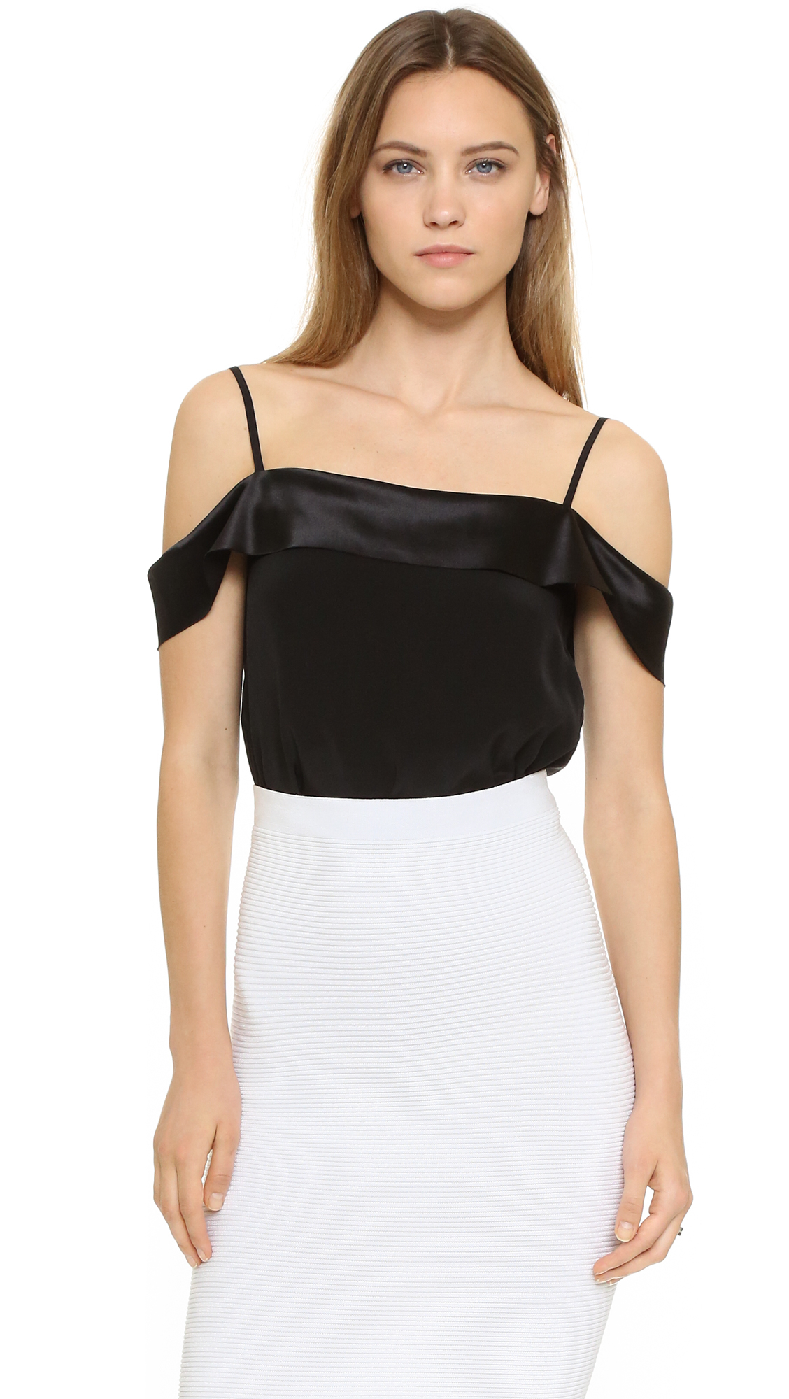 Dion Lee Shoulderless Cami in Black Lyst