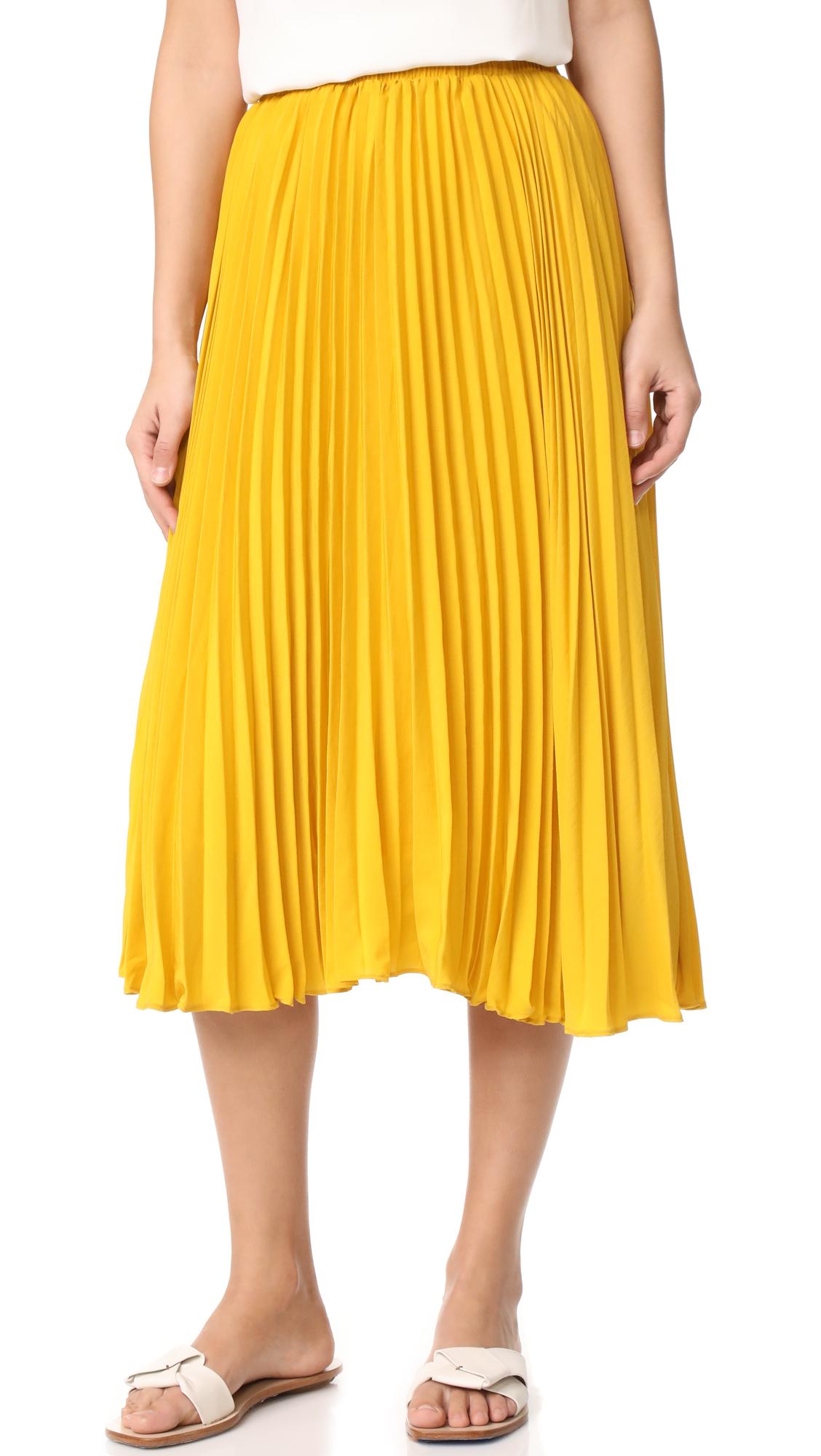 Endless rose Pleated Long Skirt in Yellow | Lyst