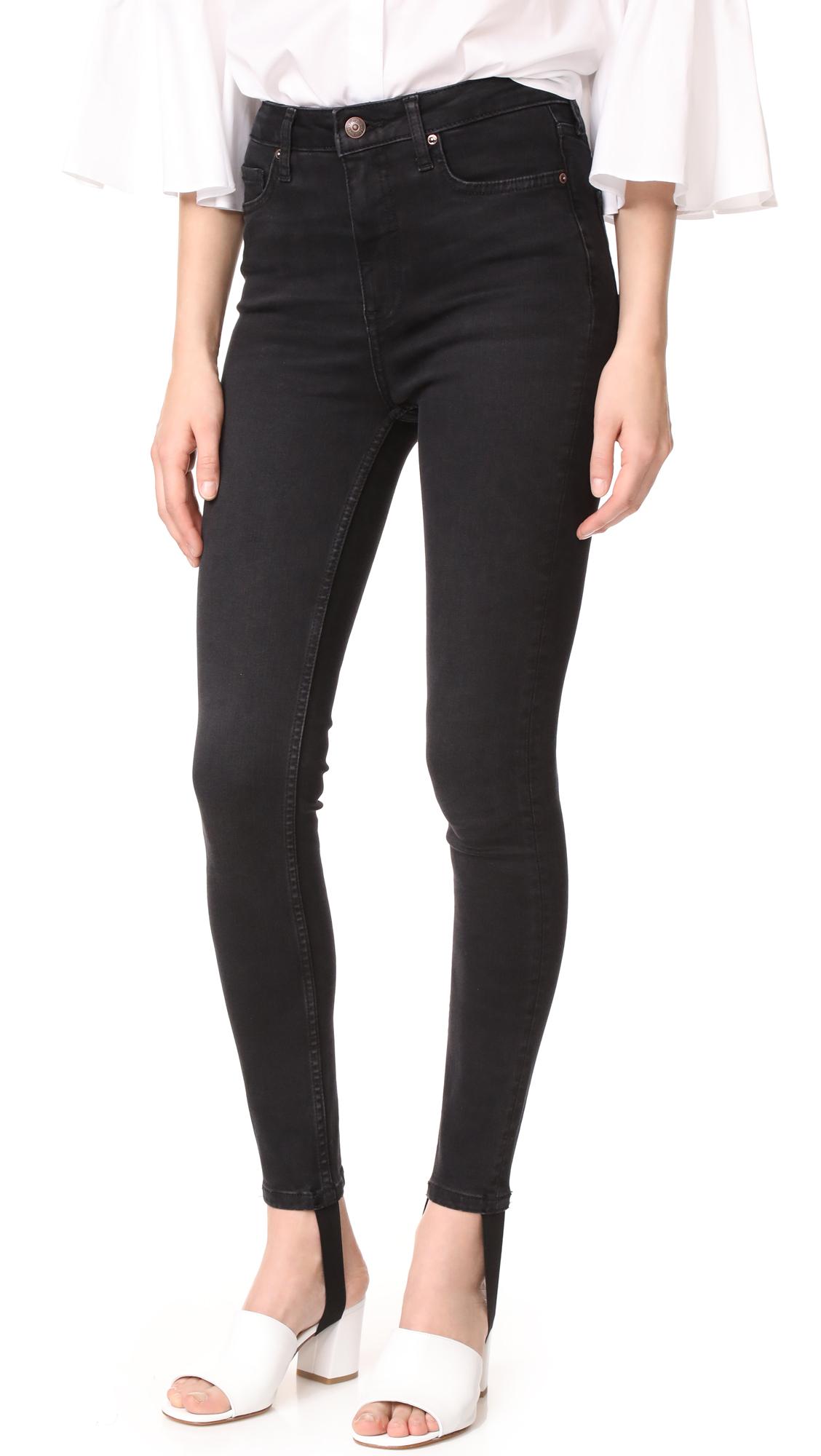 Lyst - Free People Denim Stirrup Jeans in Black