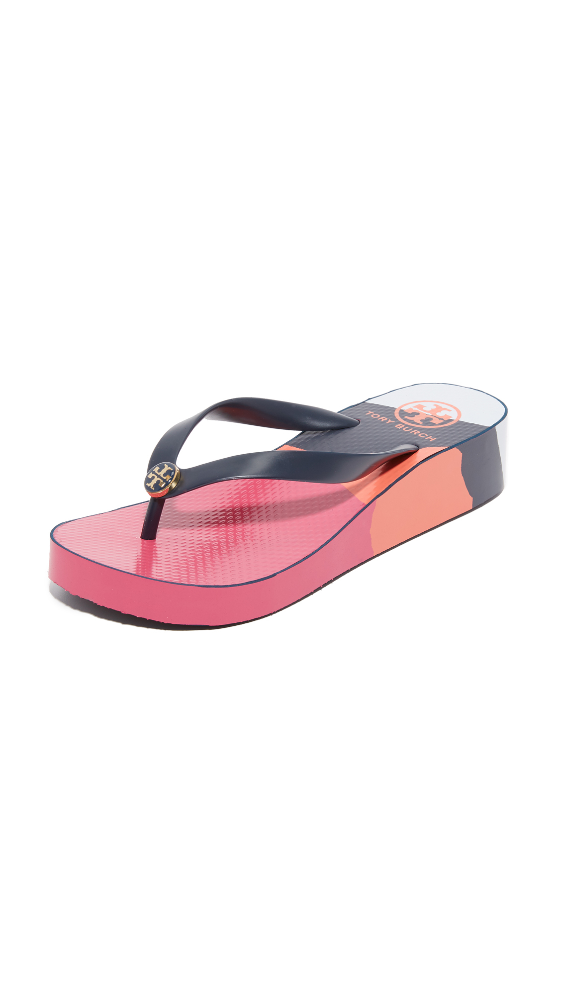 Tory burch Thandie Wedge Flip Flops | Lyst