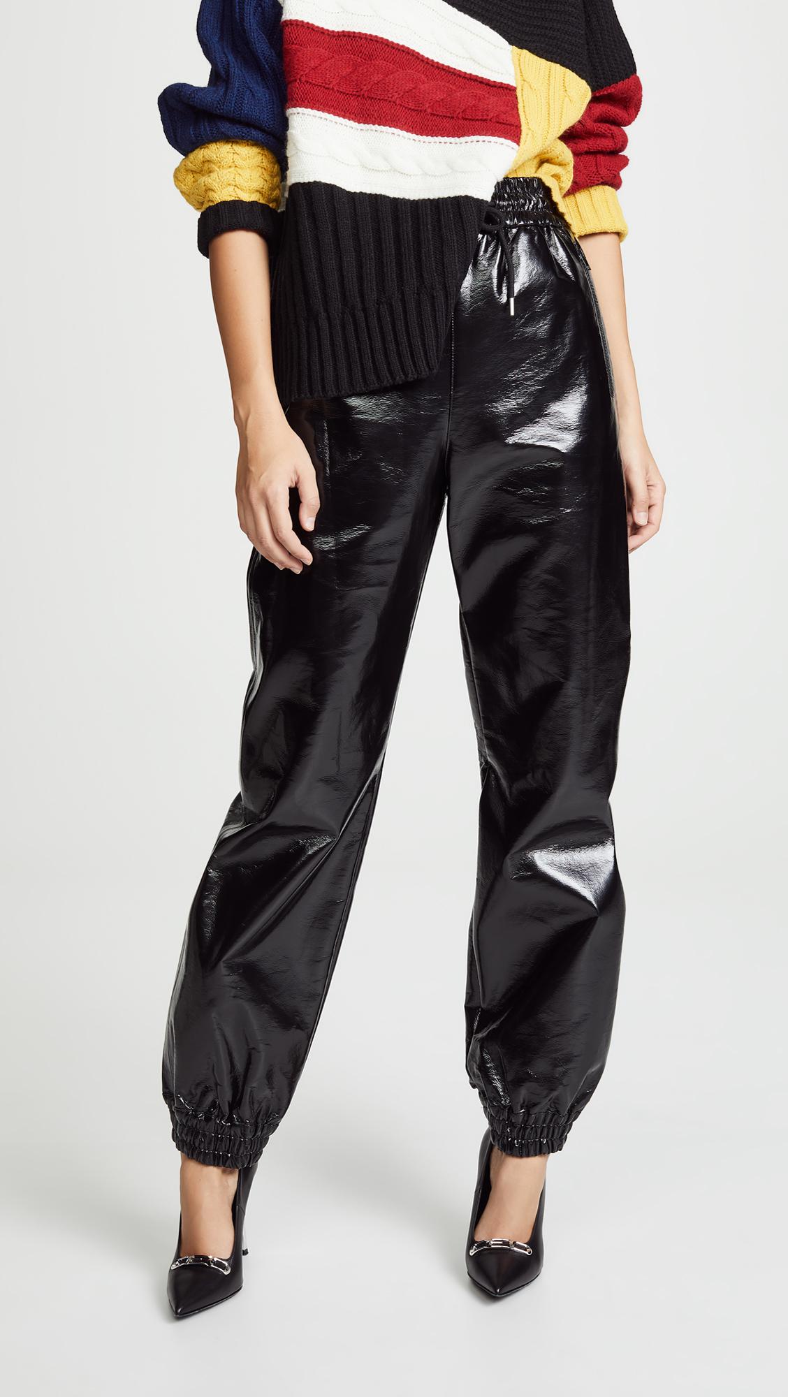 leather joggers high waisted