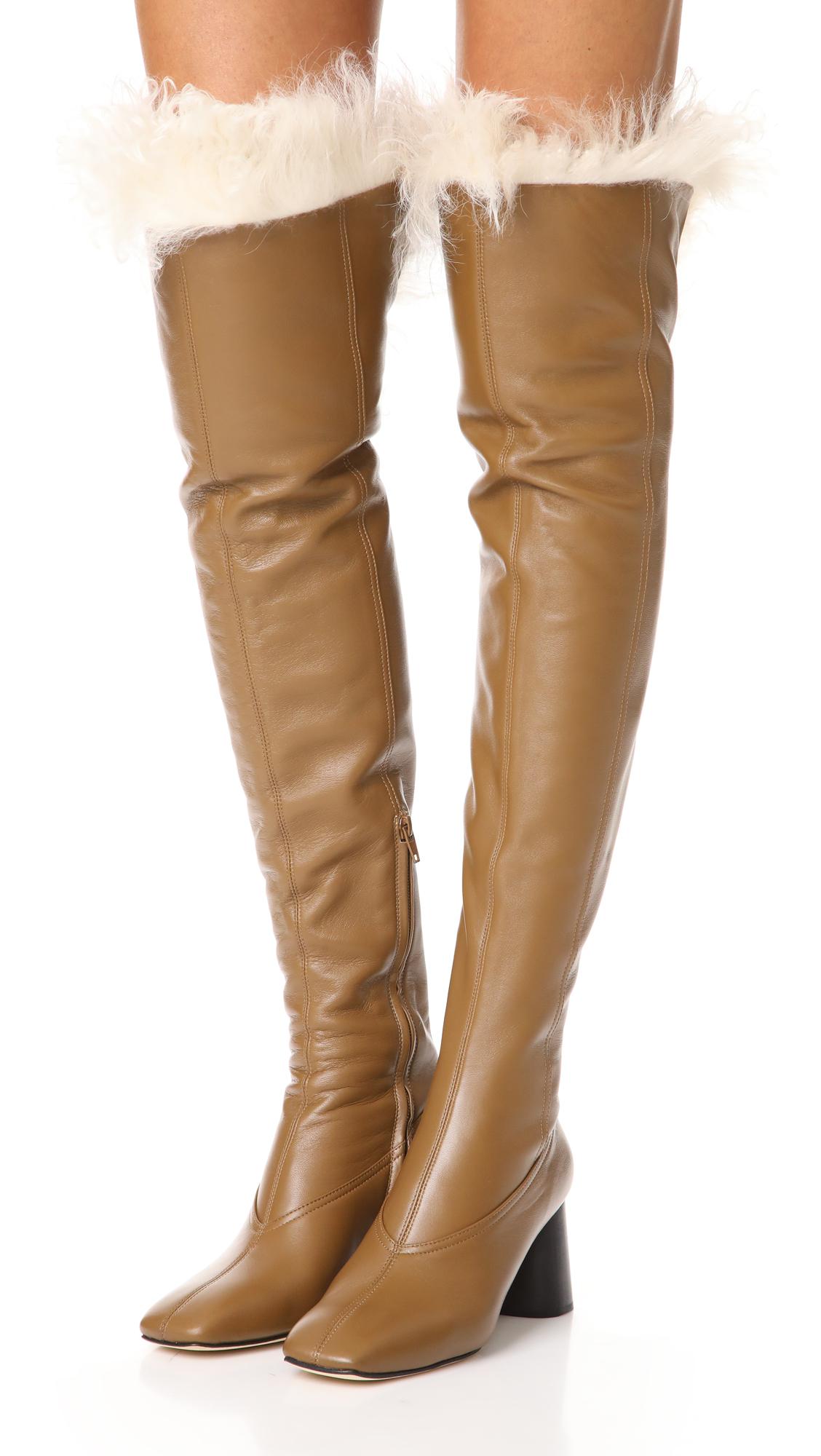 over knee shearling boots