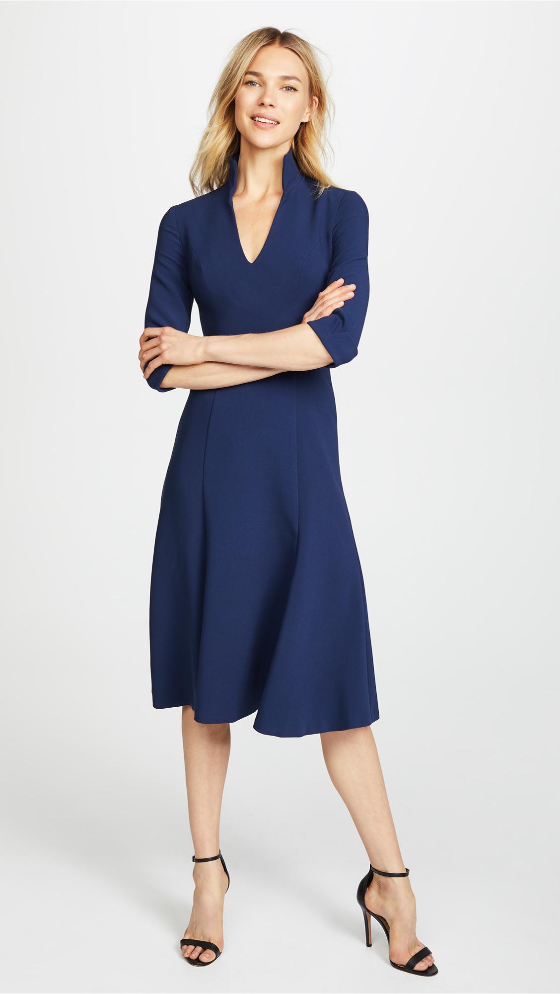 black halo navy dress