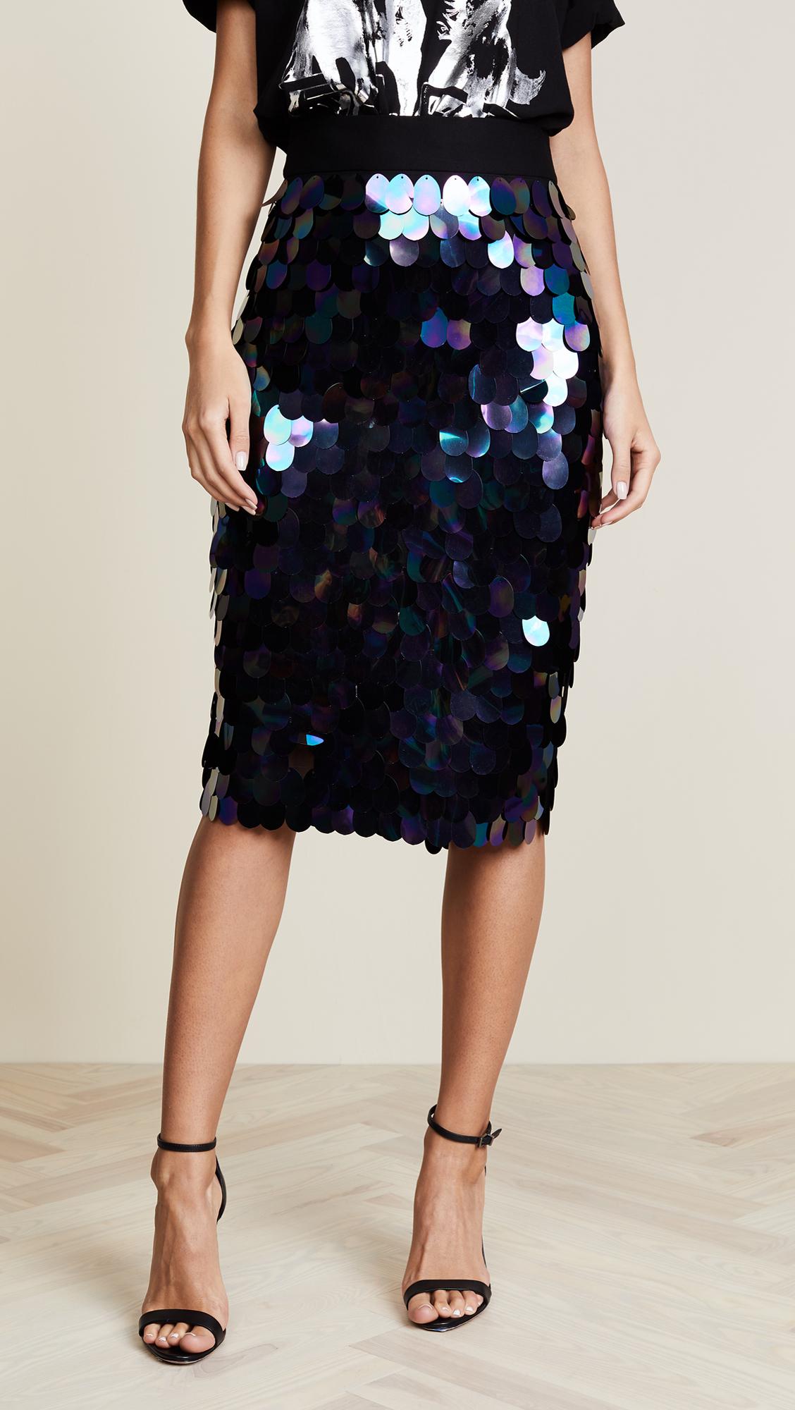 Lyst - Milly Paillette Sequin Midi Skirt In Blue 591
