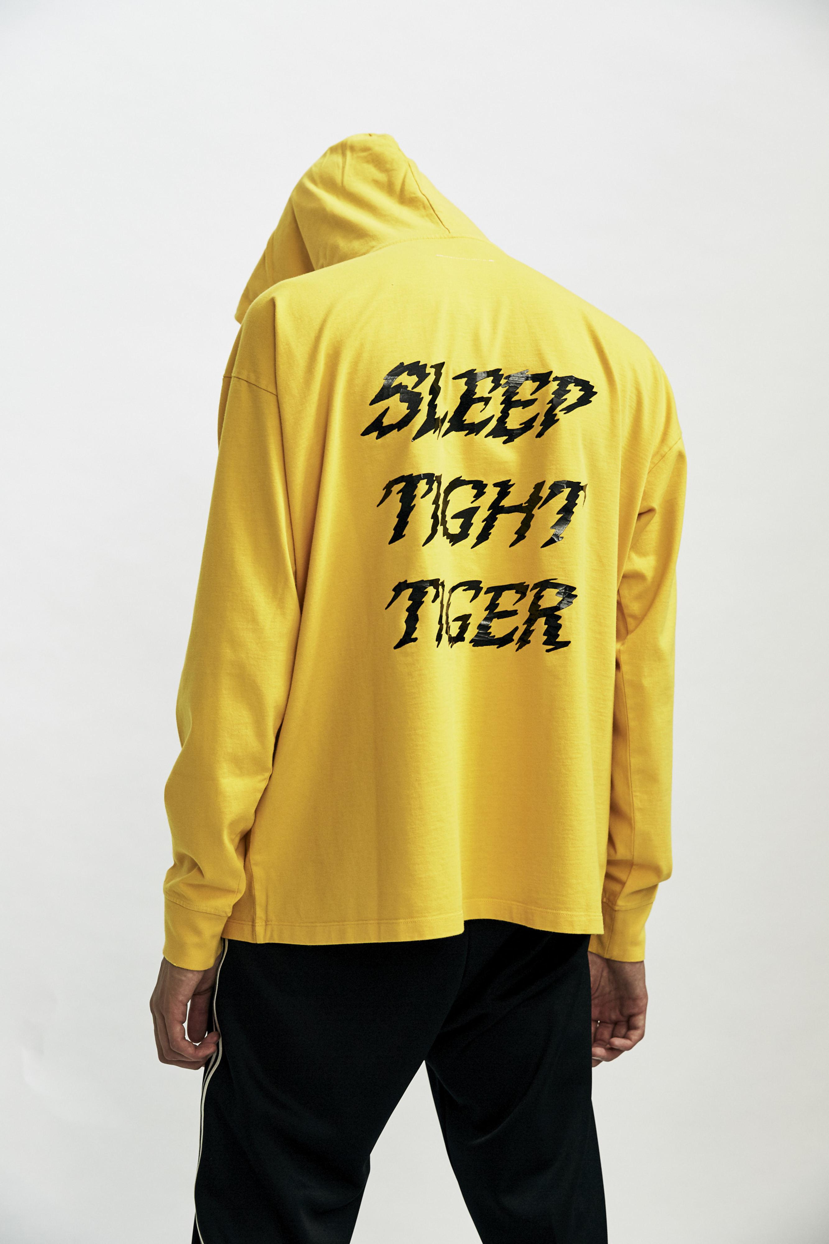 Lyst - MM6 by Maison Martin Margiela Yellow Hooded T-shirt in Yellow ...