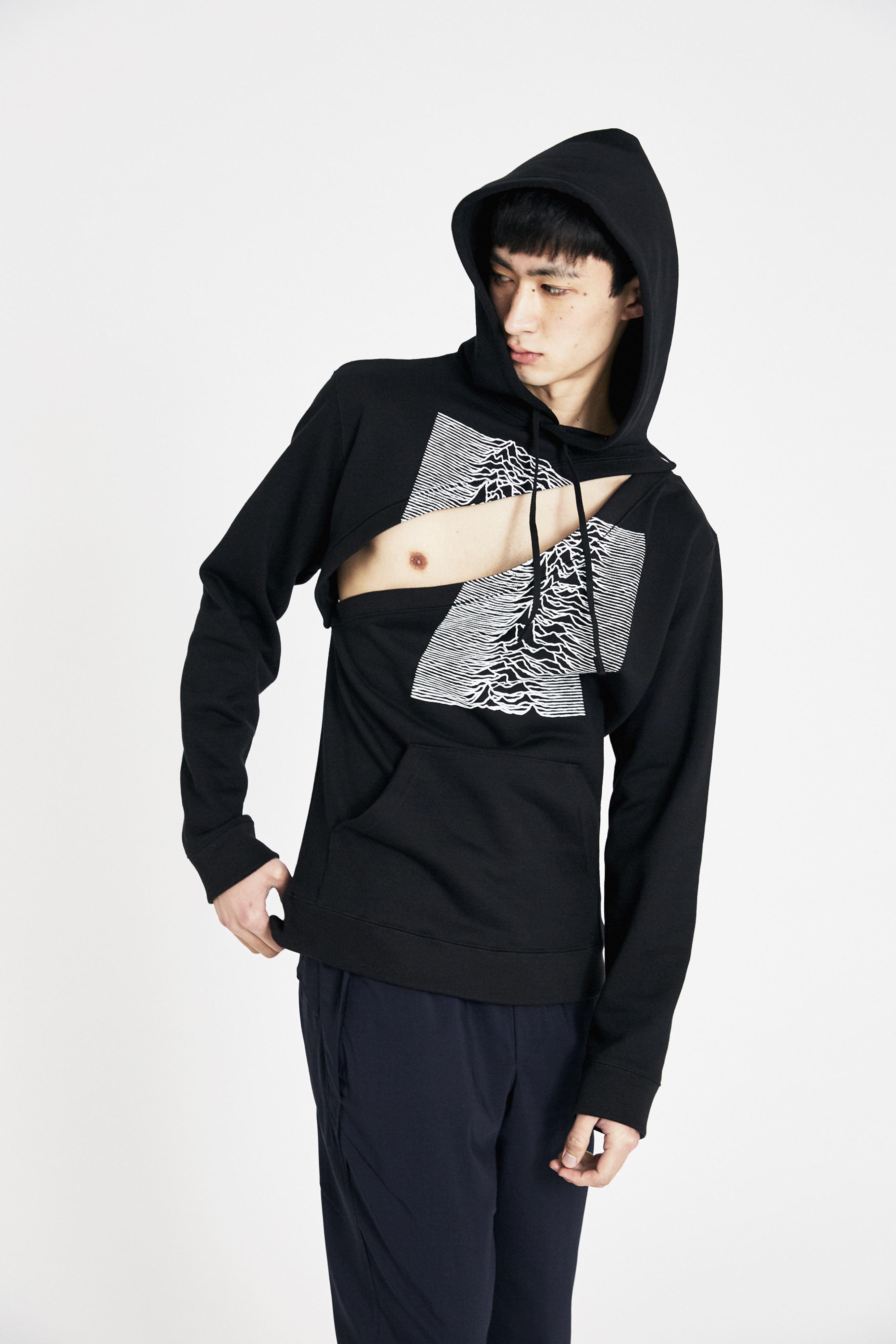 Raf Simons Cotton Black Two Piece Joy Division Hoodie For - 