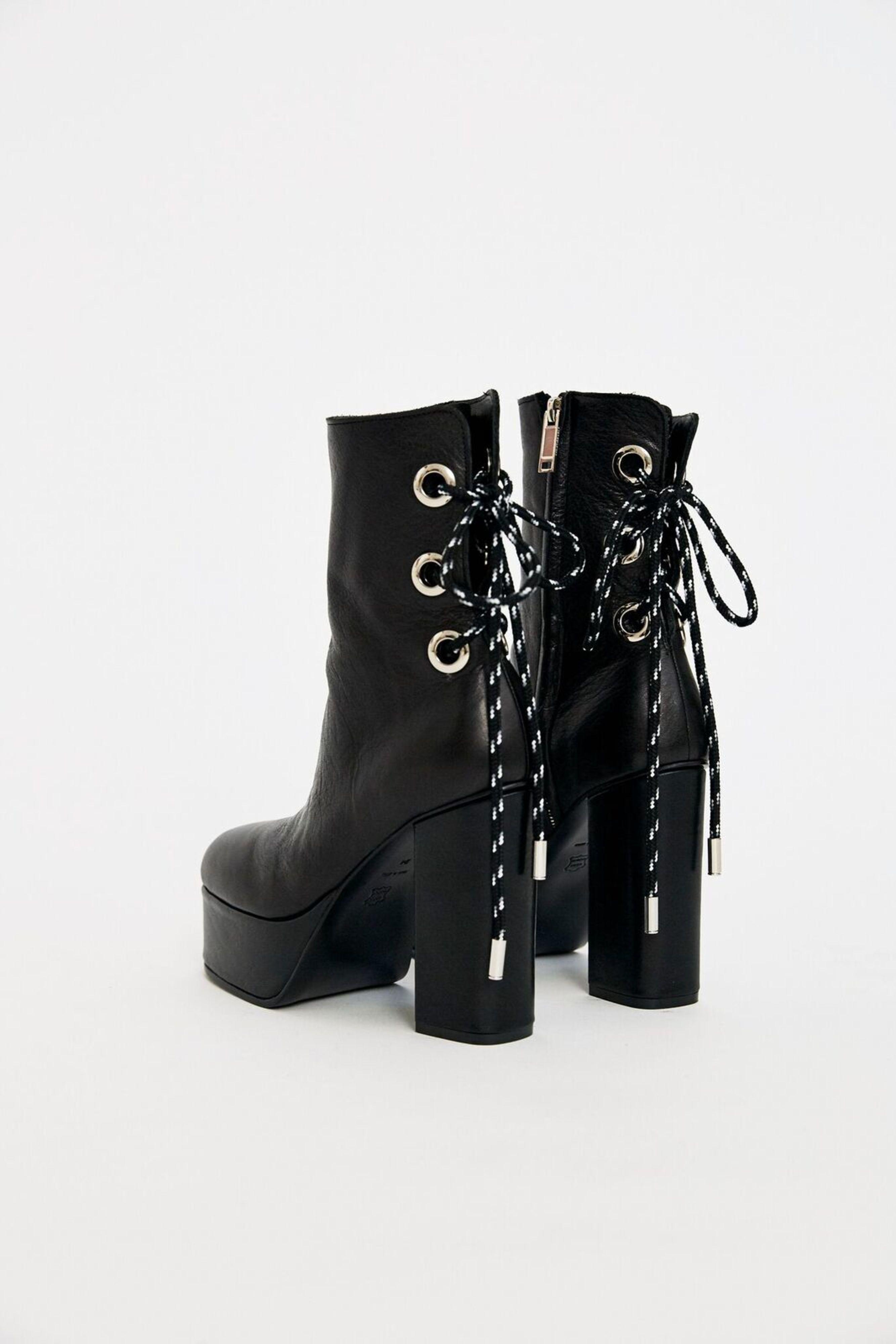 Skyrim platform boots black lace up japan Up boots lace black platform