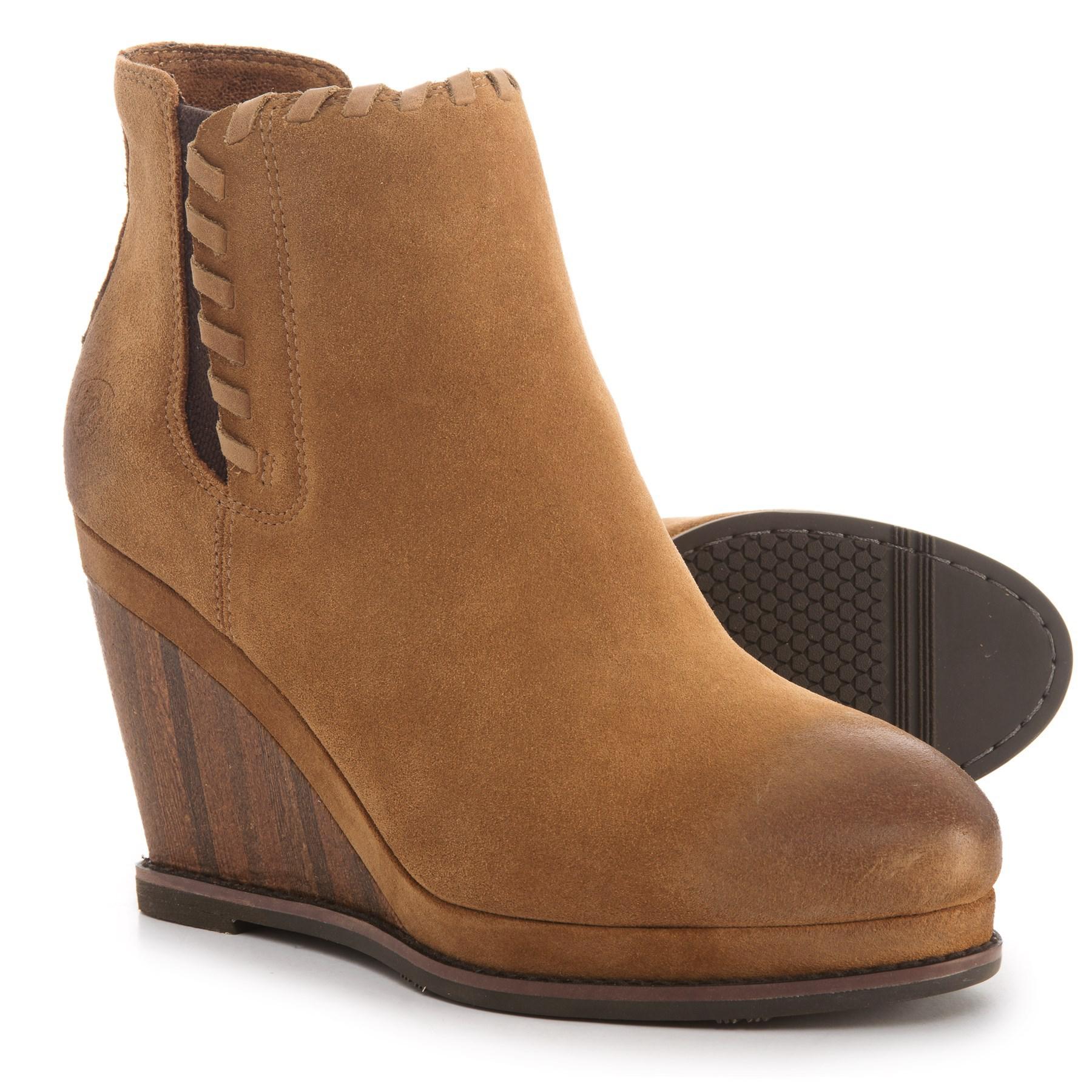 Ariat Belle Wedge Ankle Boots in Brown - Lyst