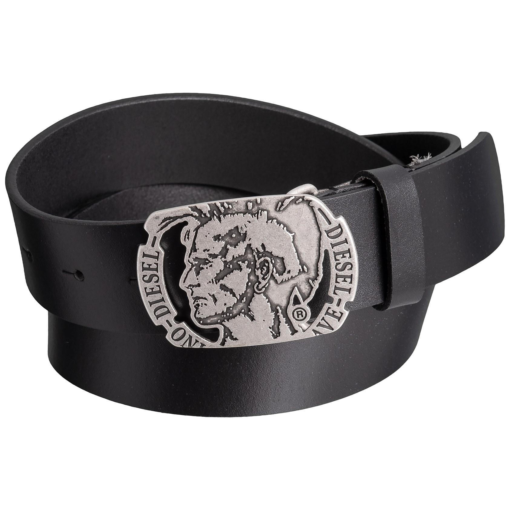 DIESEL Mino8 Buffalo Leather Belt (for Men) in Black for Men - Lyst