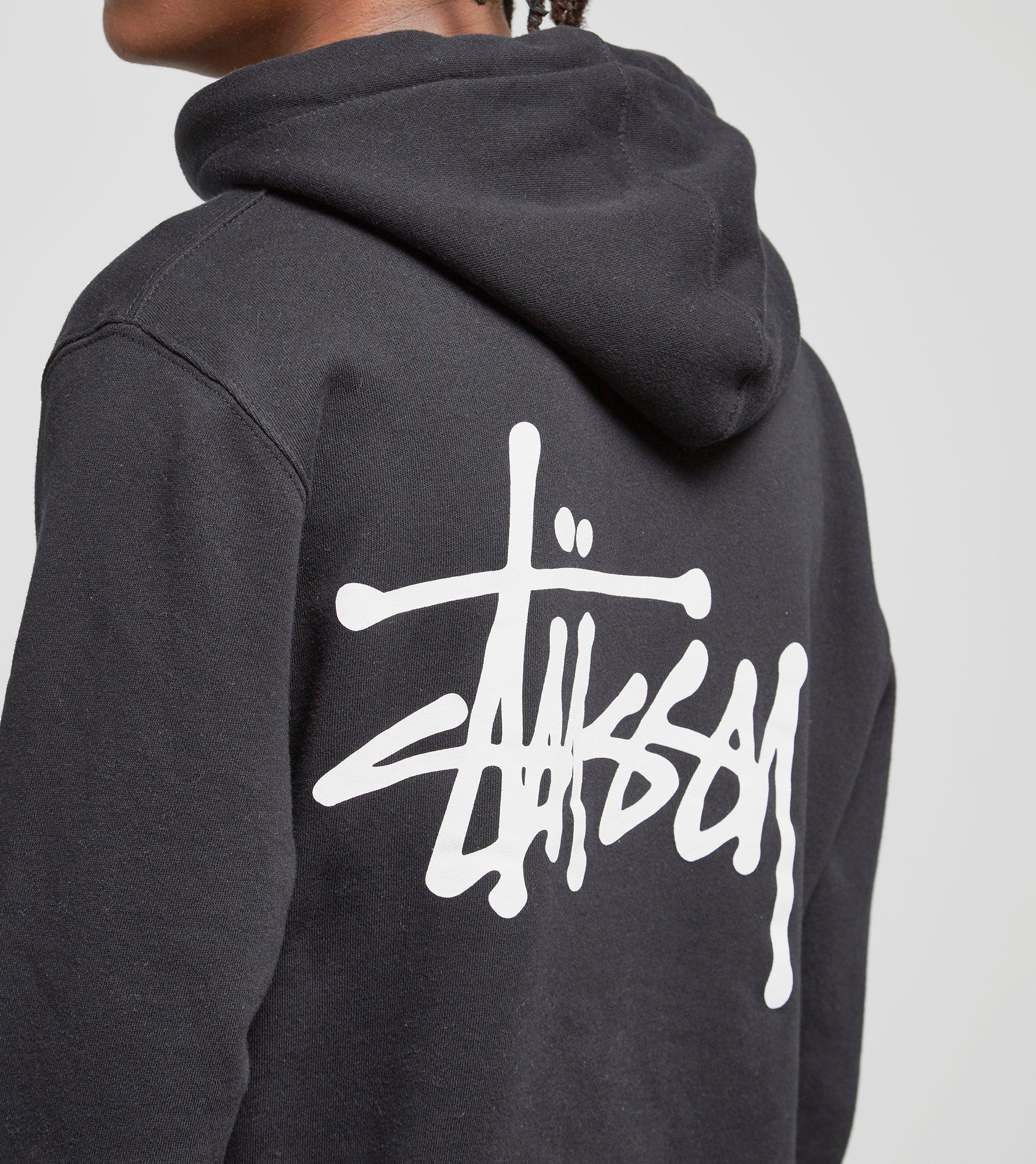 Lyst - Stussy Basic Logo Hoody in Black for Men