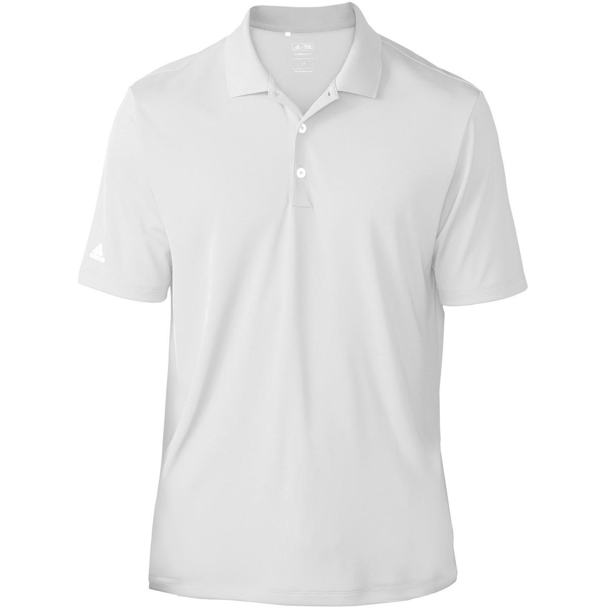 Black/White adidas Mens Climalite 3 Stripes Cuff Polo Shirt XXXLarge